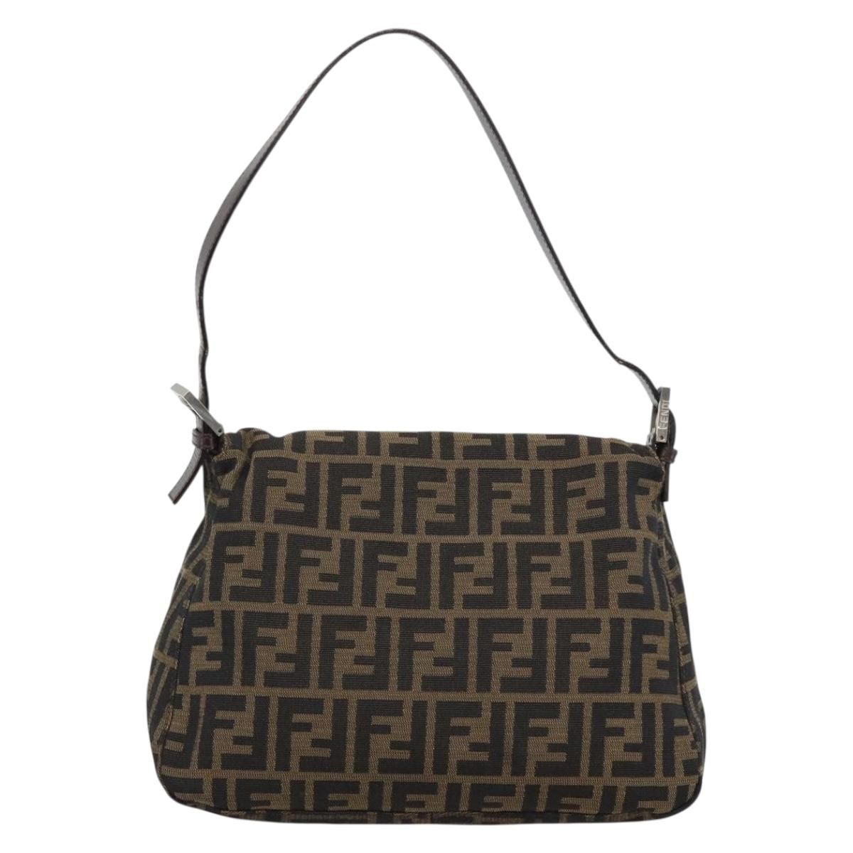 Mama Baguette Shoulder Bag Brown Silver Auth, Brown — view 2