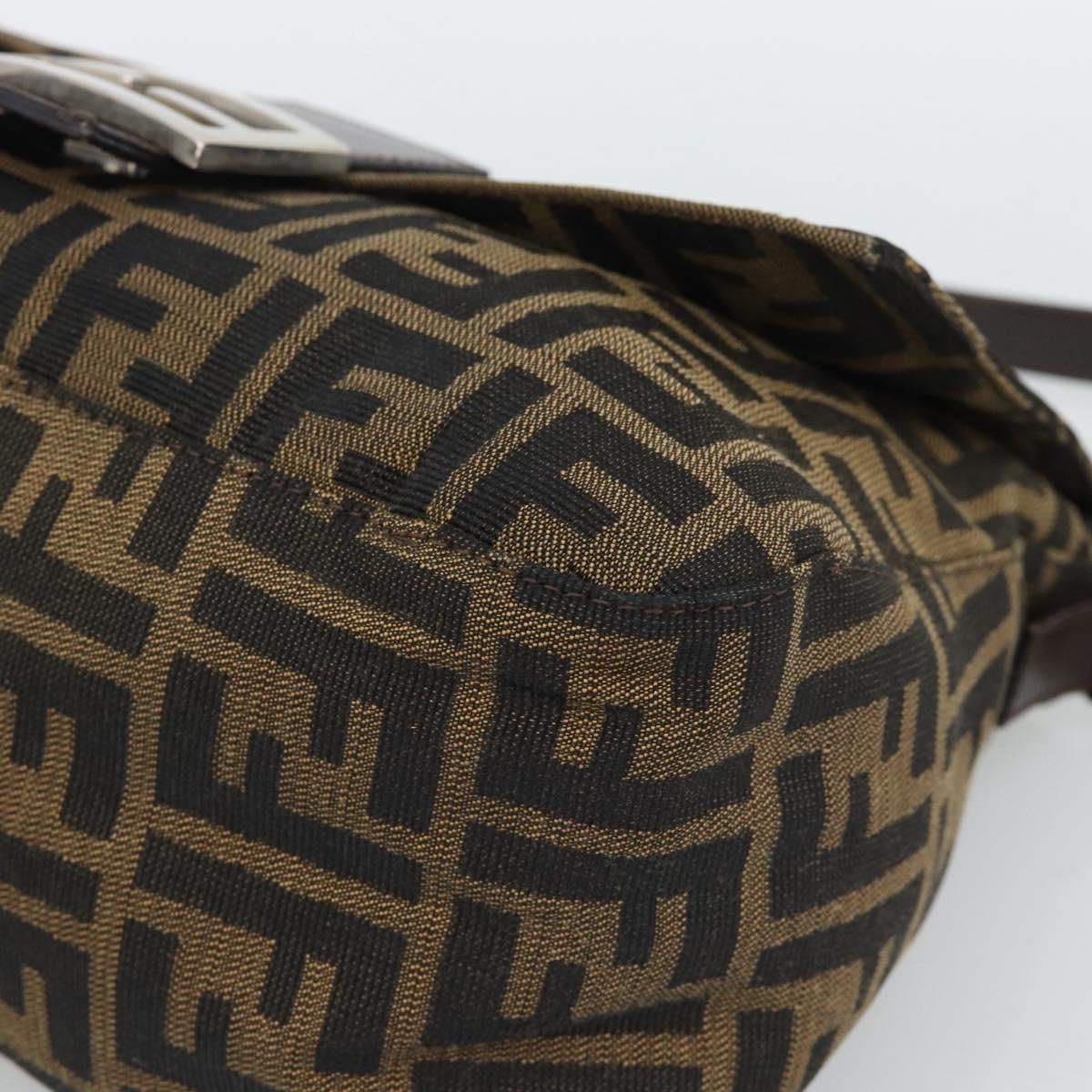 Mama Baguette Shoulder Bag Brown Silver Auth, Brown — view 14