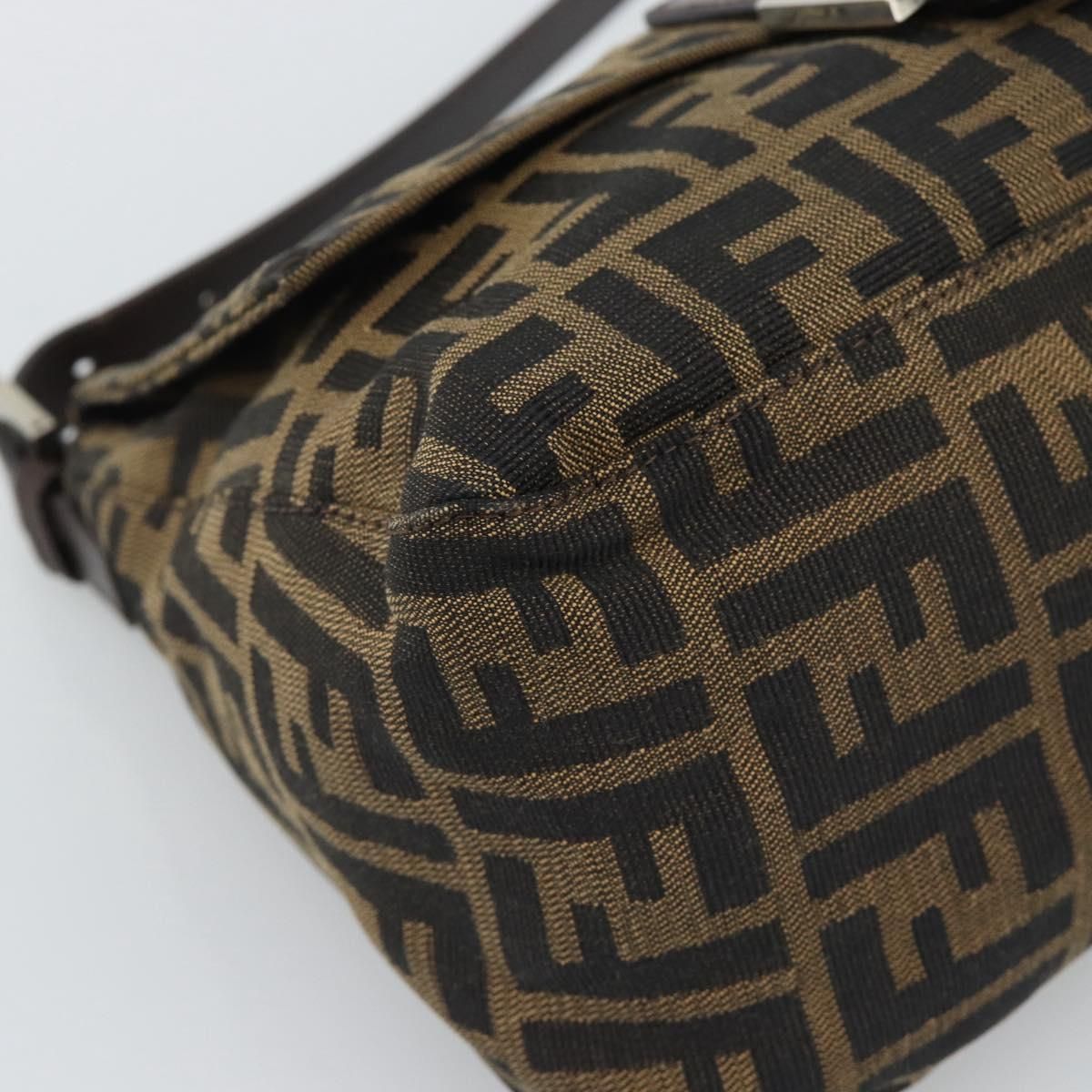 Mama Baguette Shoulder Bag Brown Silver Auth, Brown — view 15