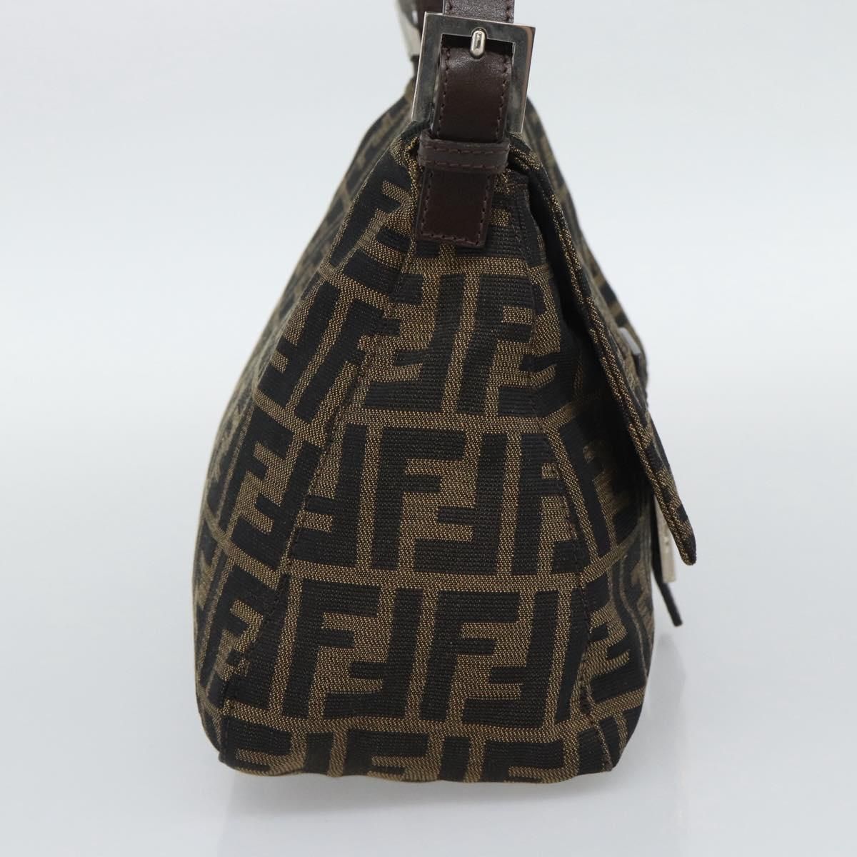 Mama Baguette Shoulder Bag Brown Silver Auth, Brown — view 3