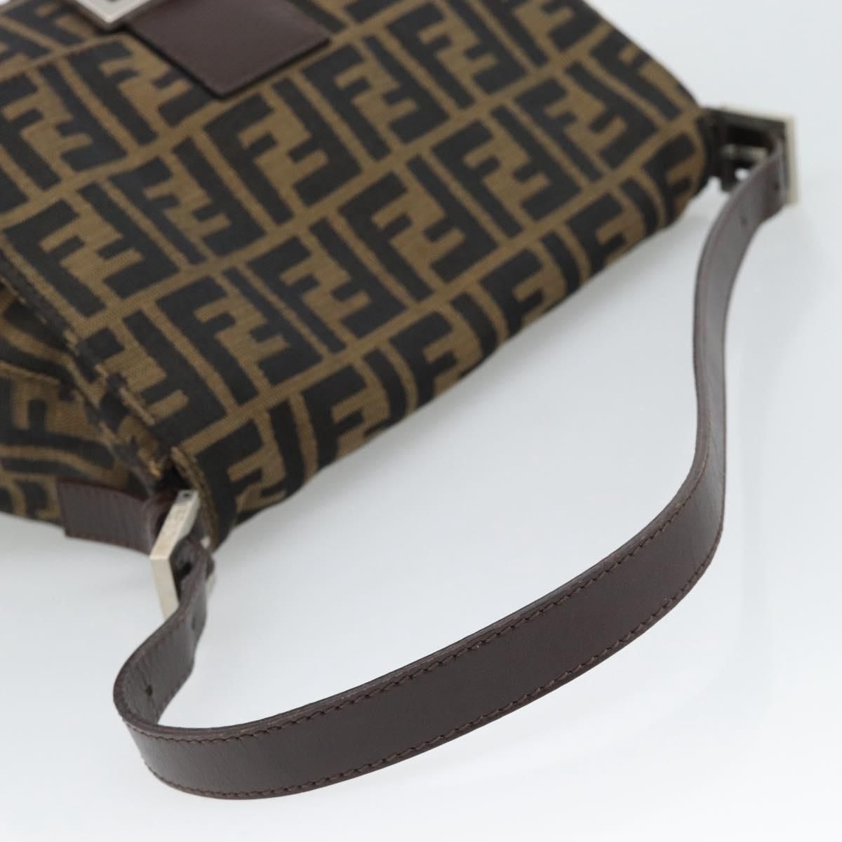 Mama Baguette Shoulder Bag Brown Silver Auth, Brown — view 7