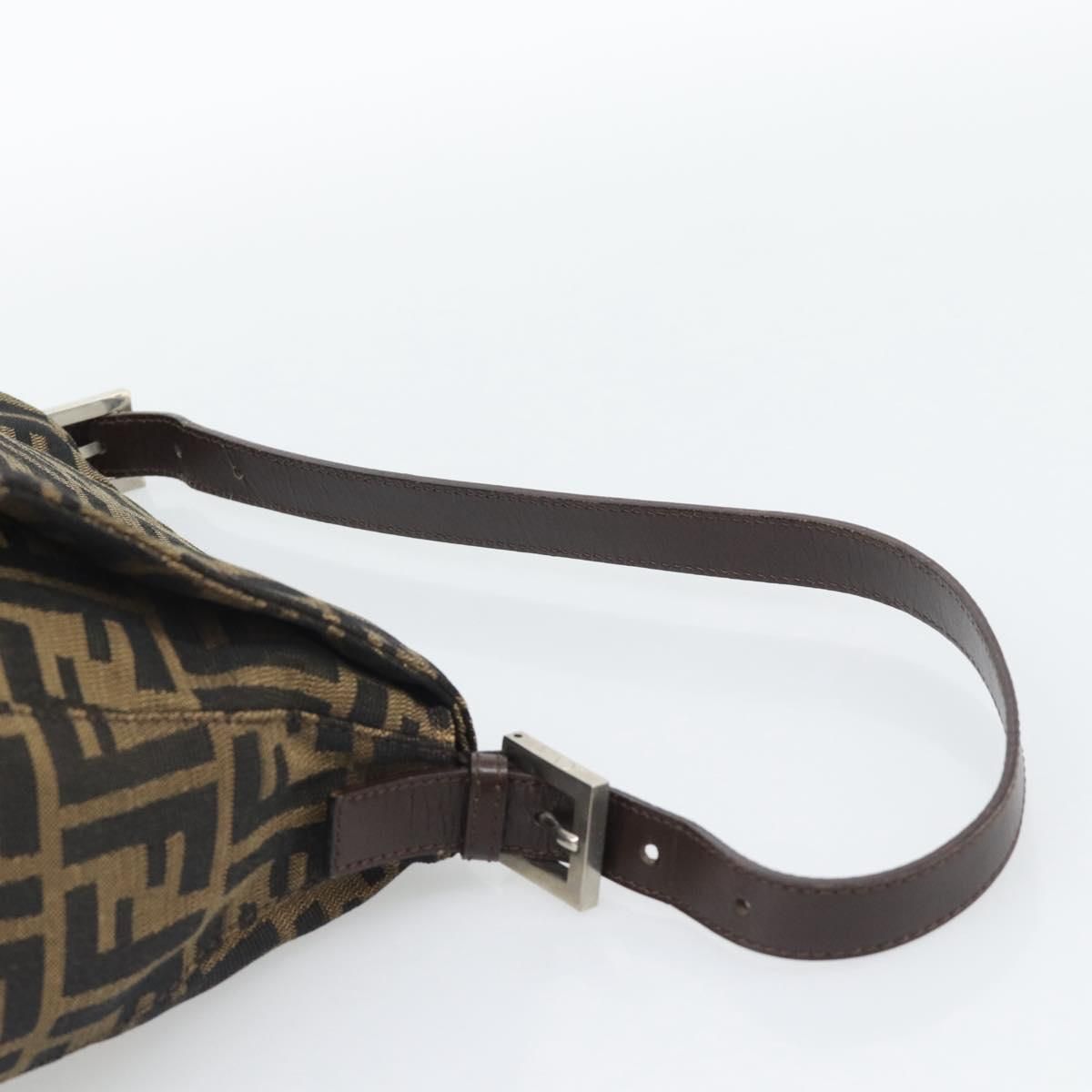 Mama Baguette Shoulder Bag Brown Silver Auth, Brown — view 8