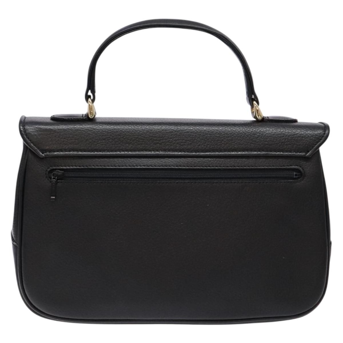 Burberrys Top Handle Black Pebbled Leather Bag — view 2