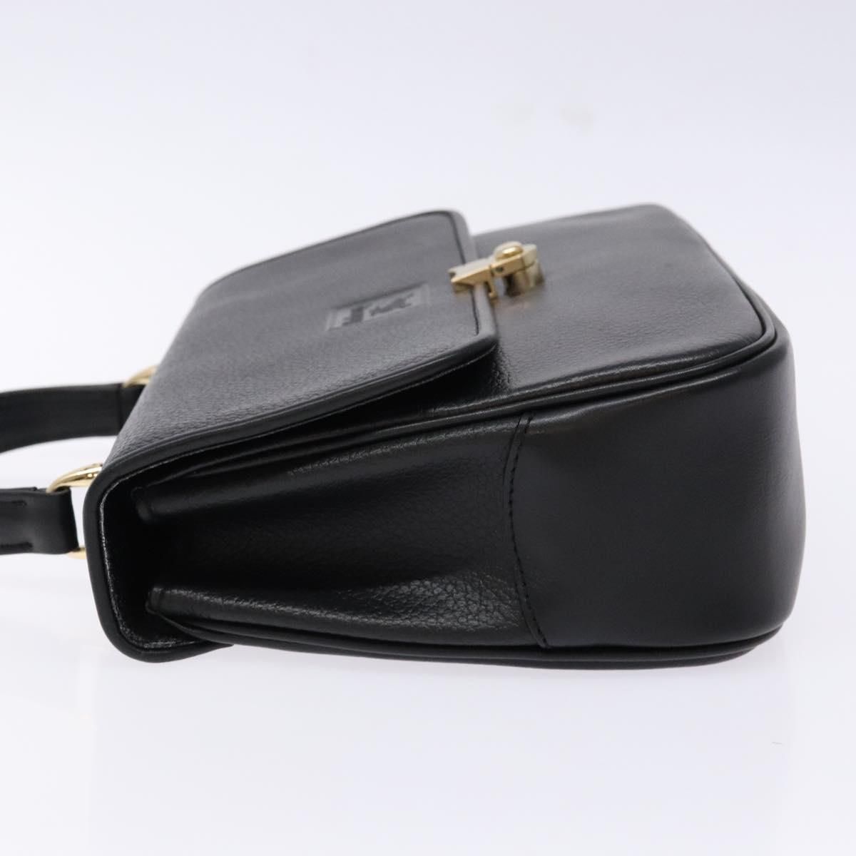 Burberrys Top Handle Black Pebbled Leather Bag — view 4