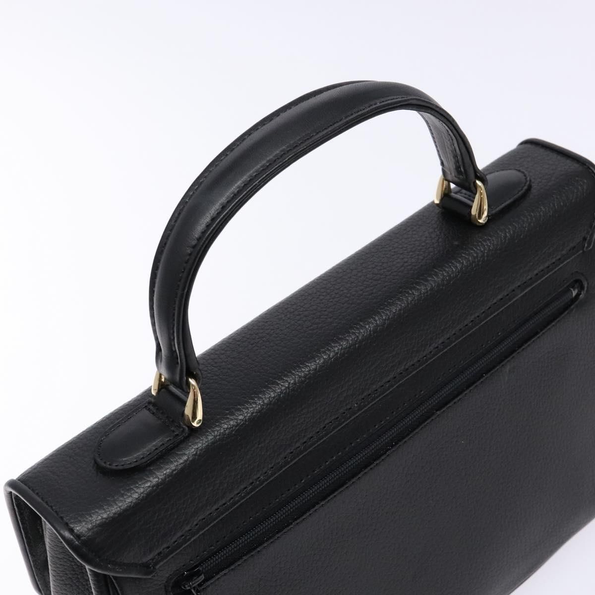 Burberrys Top Handle Black Pebbled Leather Bag — view 6