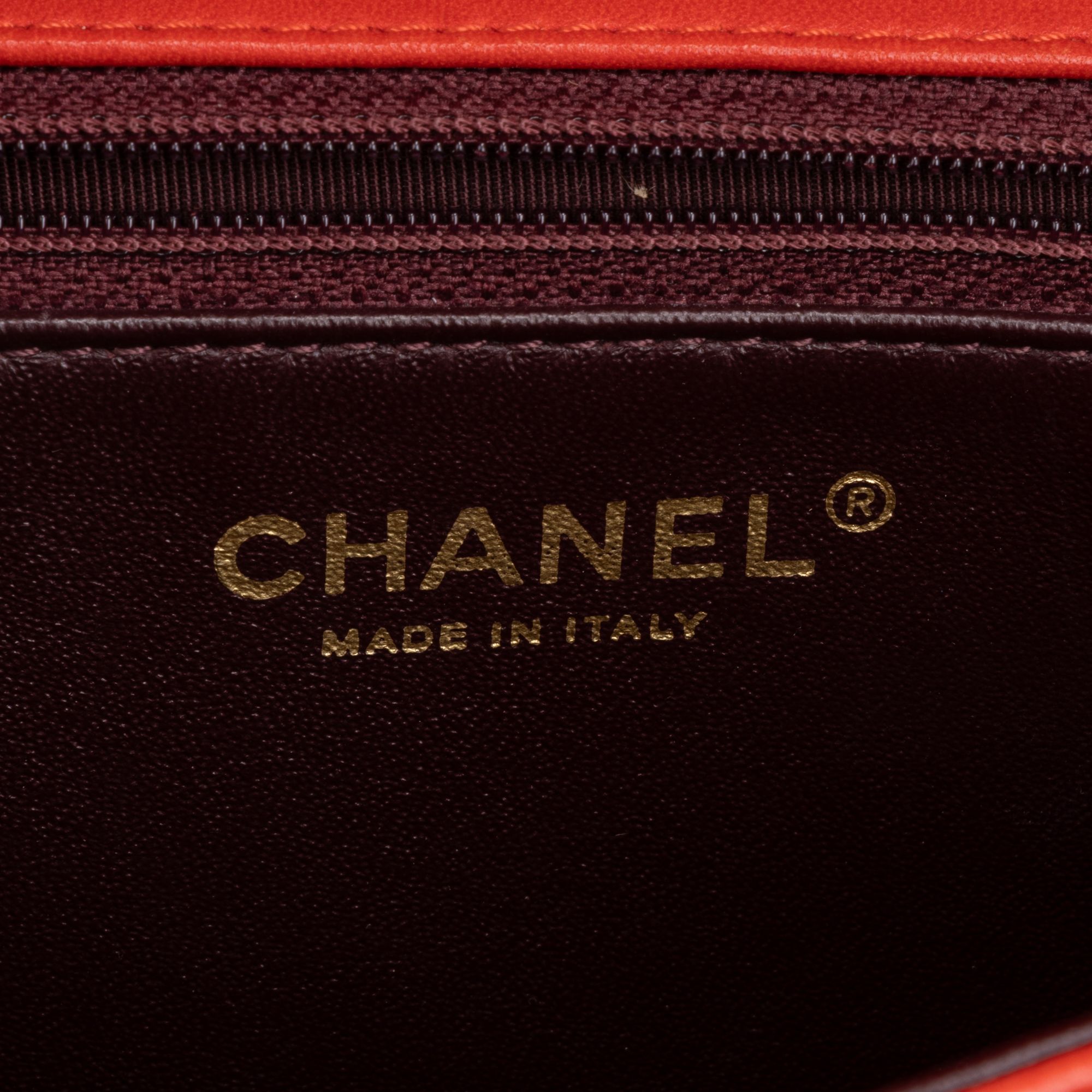 Classic Single Flap  Red/Grey Lambskin Quilted Leather Gold — view 10