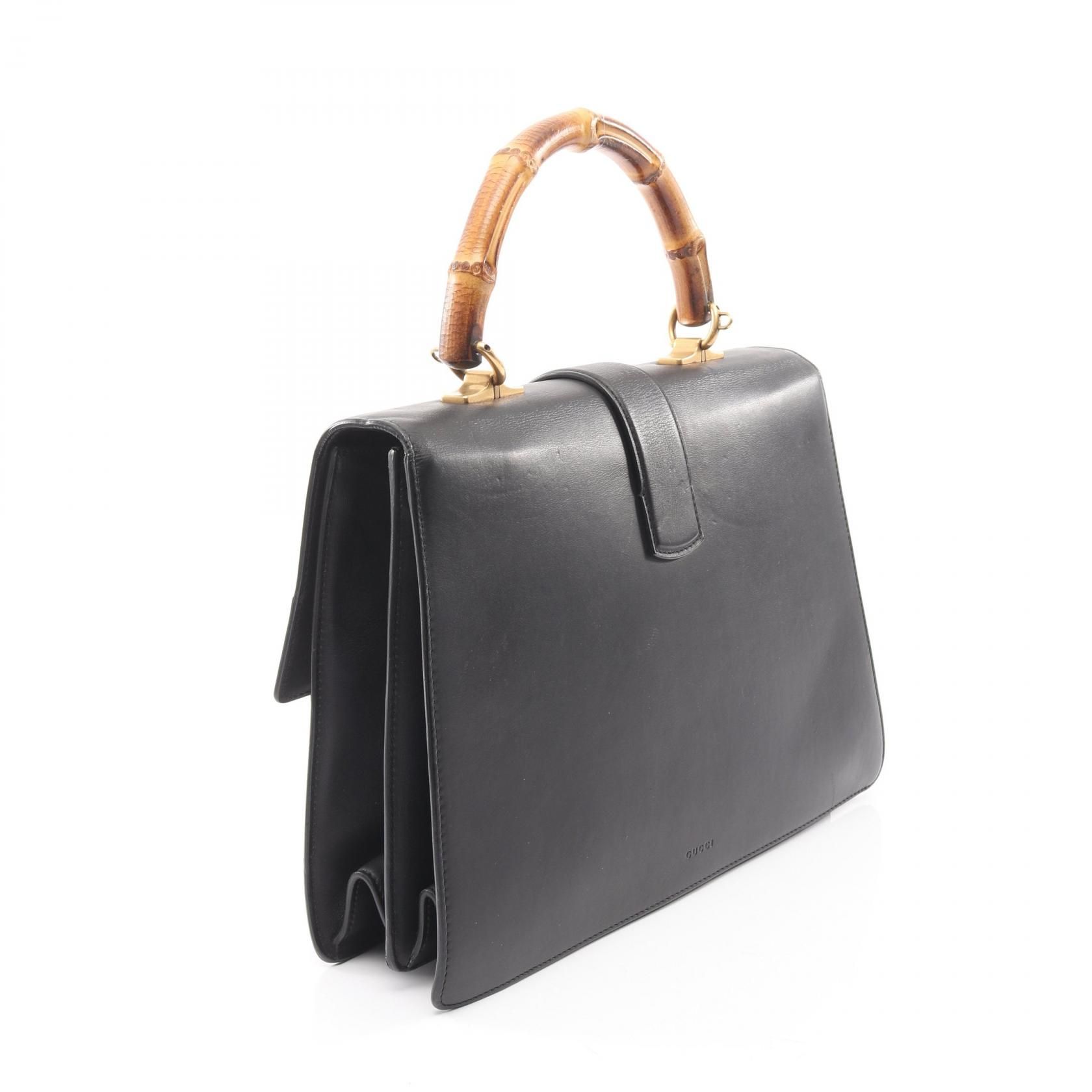 Large Dionysus Bamboo Top Handle, Moon Calfskin — view 2