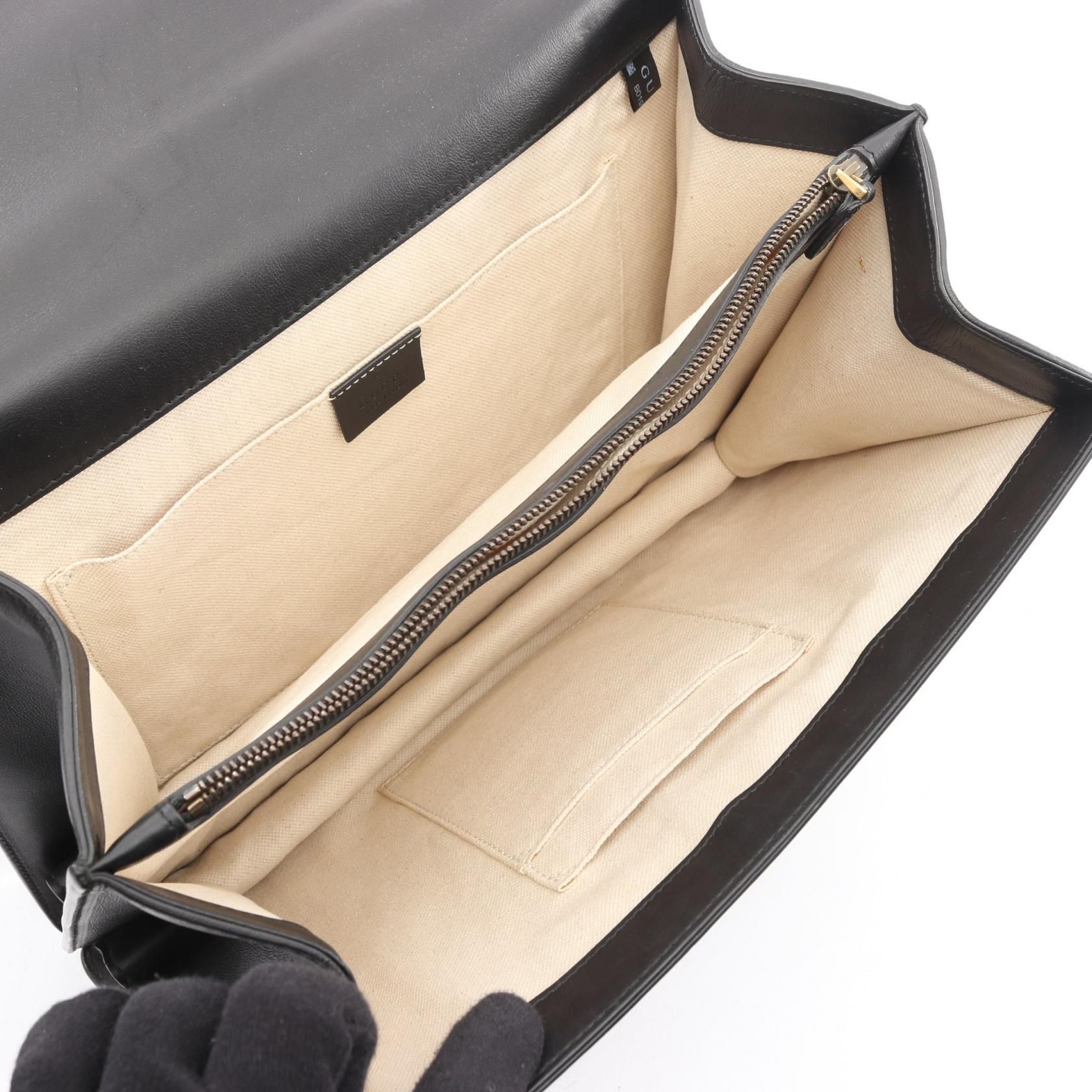 Large Dionysus Bamboo Top Handle, Moon Calfskin — view 3