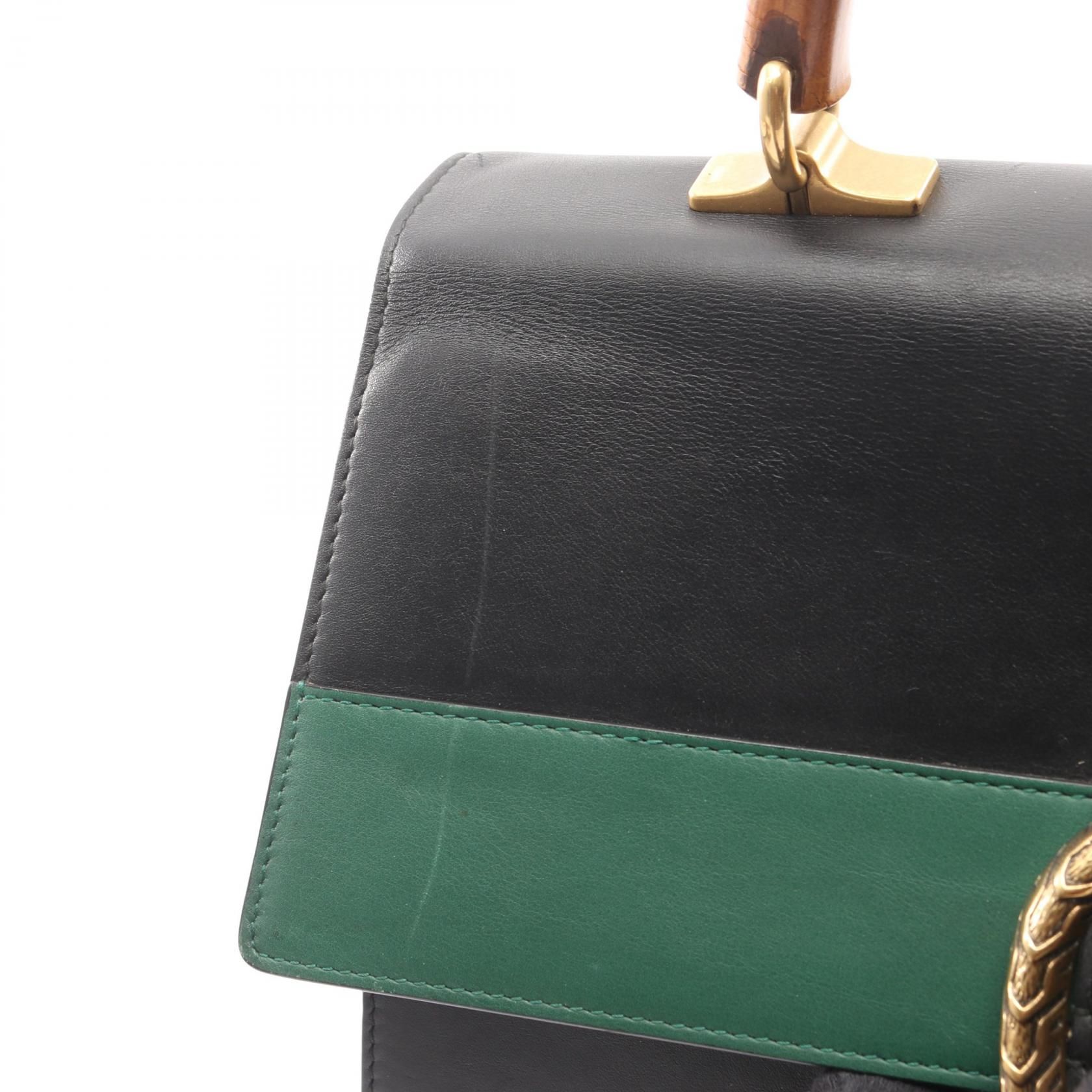 Large Dionysus Bamboo Top Handle, Moon Calfskin — view 8