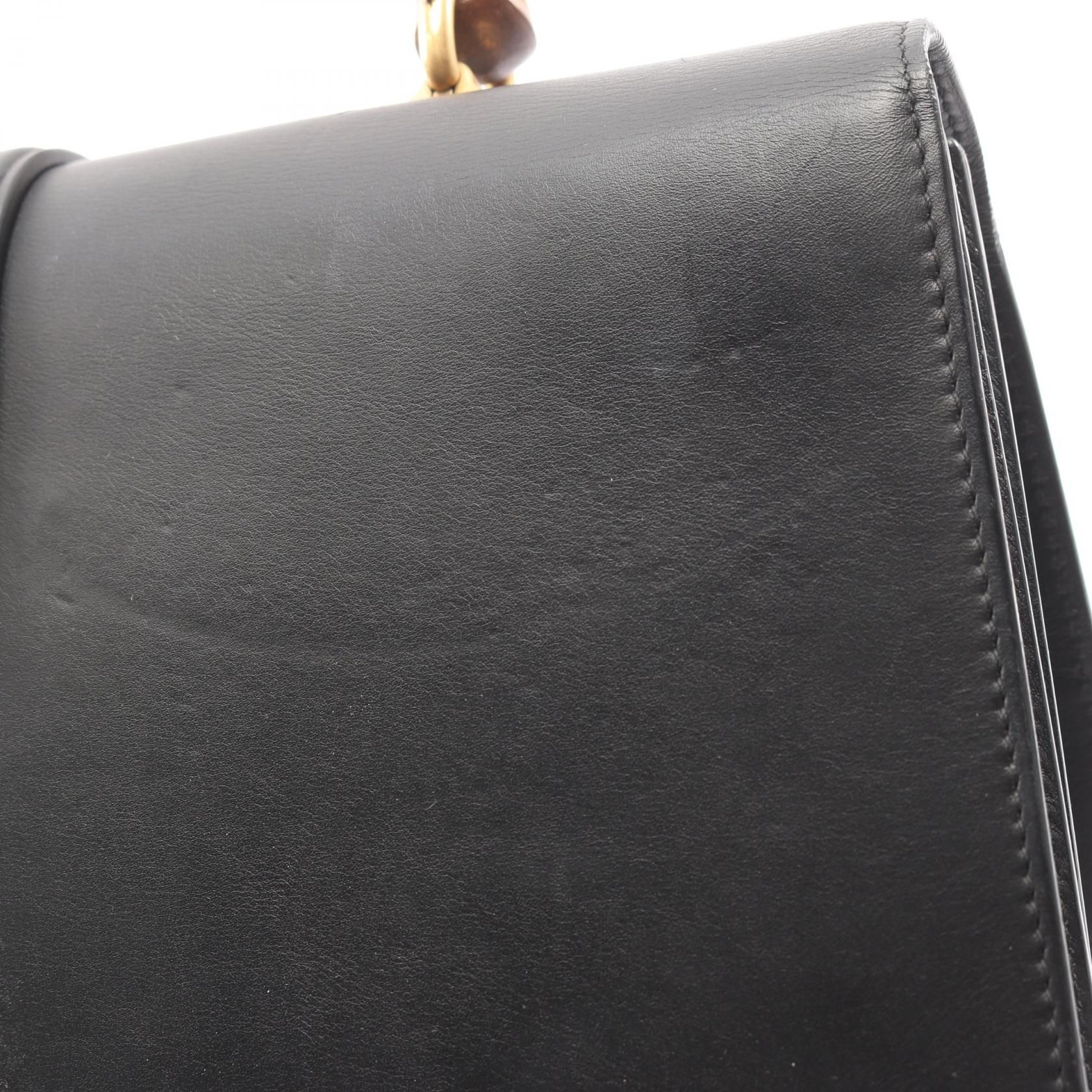 Large Dionysus Bamboo Top Handle, Moon Calfskin — view 9