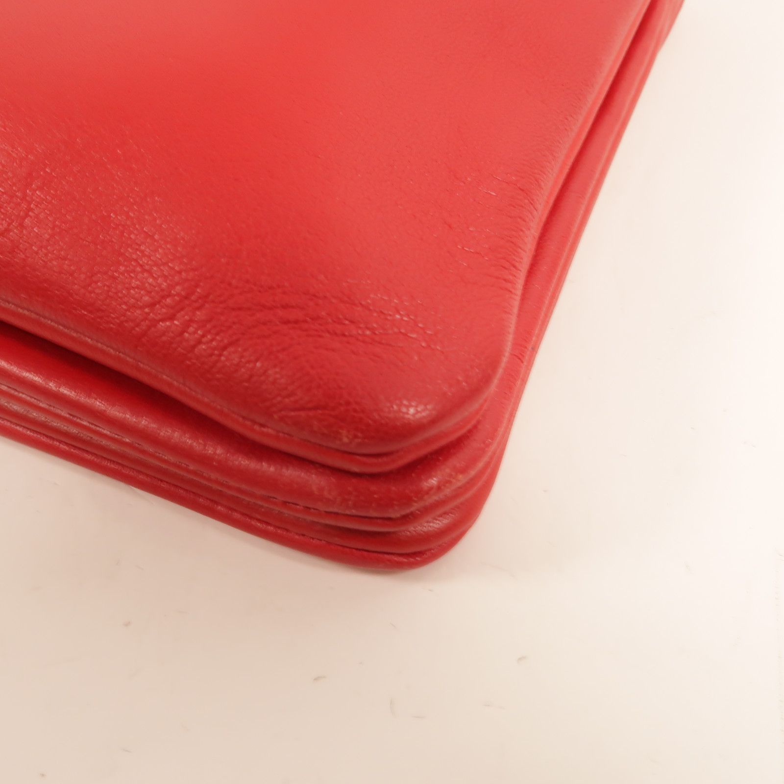 Sheepskin Leather Trio Large Shoulder Bag Red Lambskin (sheep Leather) — view 11