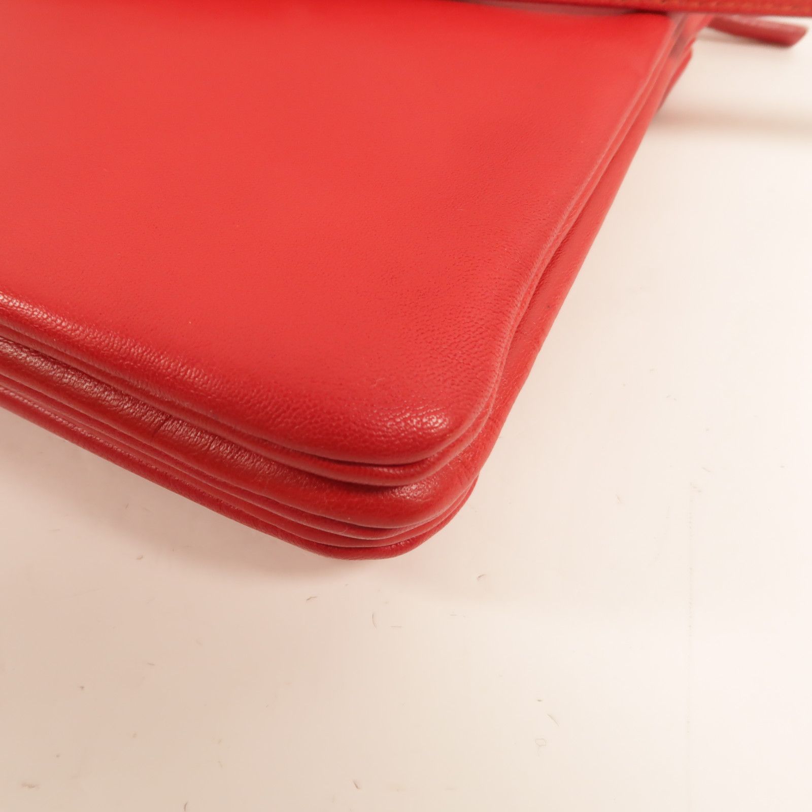 Sheepskin Leather Trio Large Shoulder Bag Red Lambskin (sheep Leather) — view 12