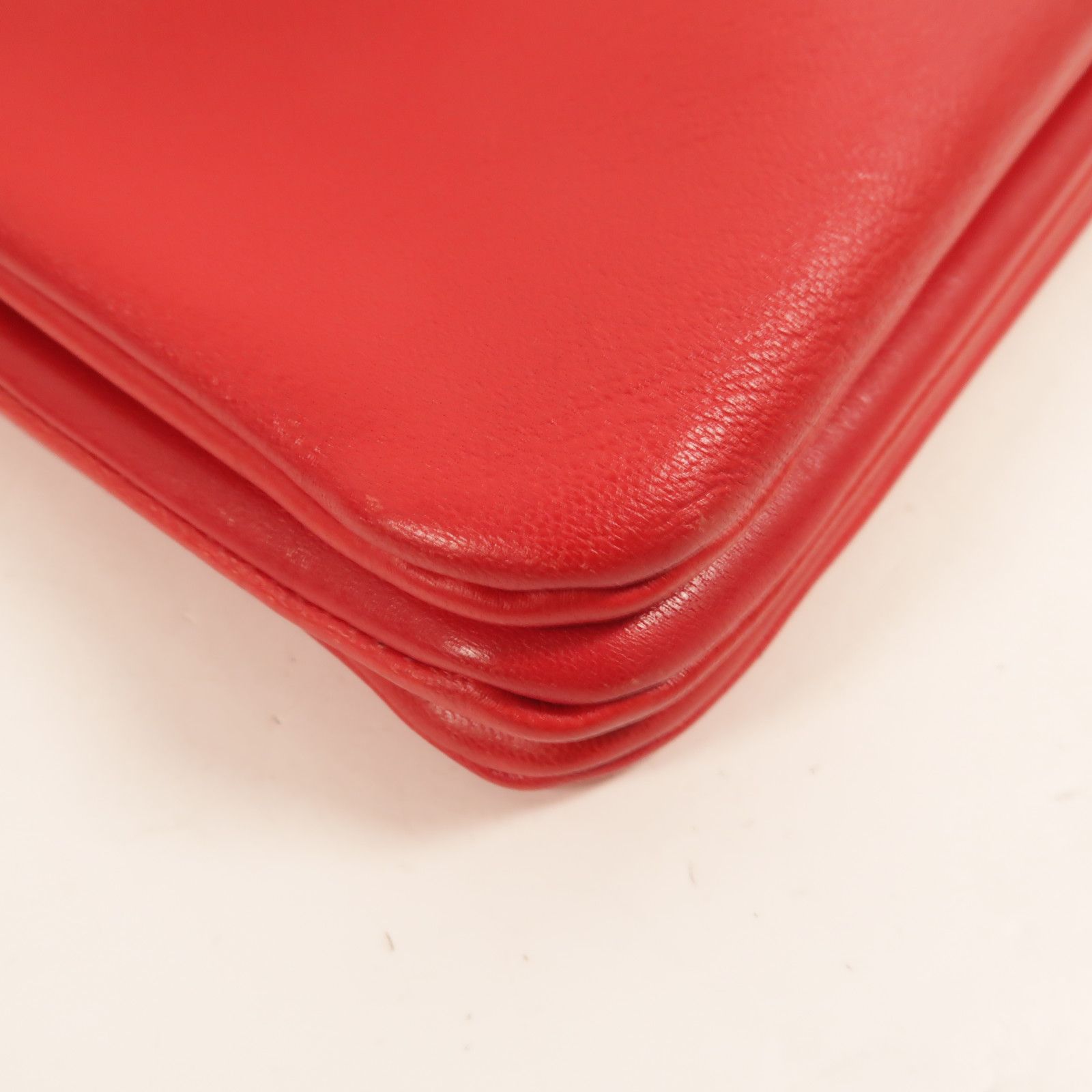 Sheepskin Leather Trio Large Shoulder Bag Red Lambskin (sheep Leather) — view 13