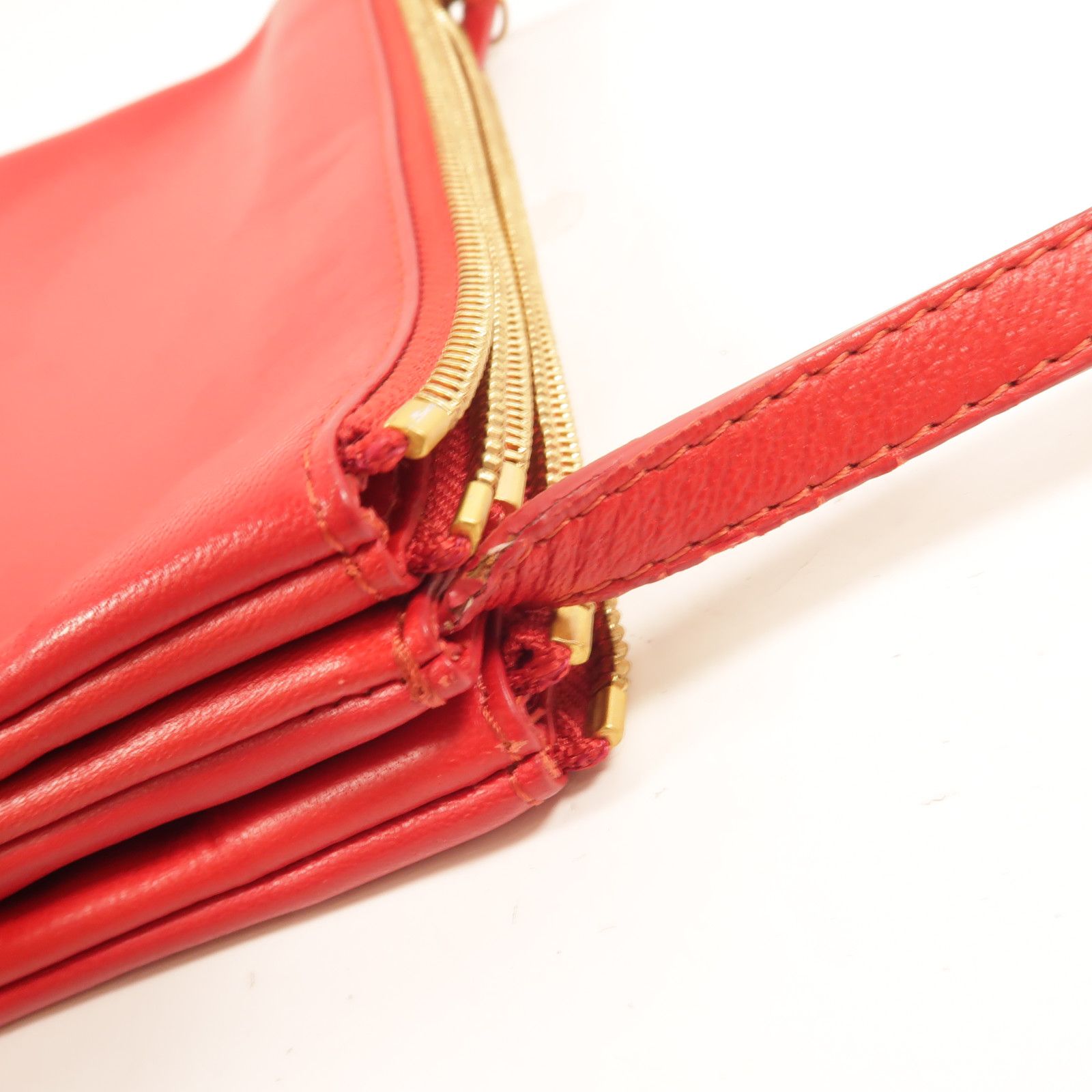 Sheepskin Leather Trio Large Shoulder Bag Red Lambskin (sheep Leather) — view 14