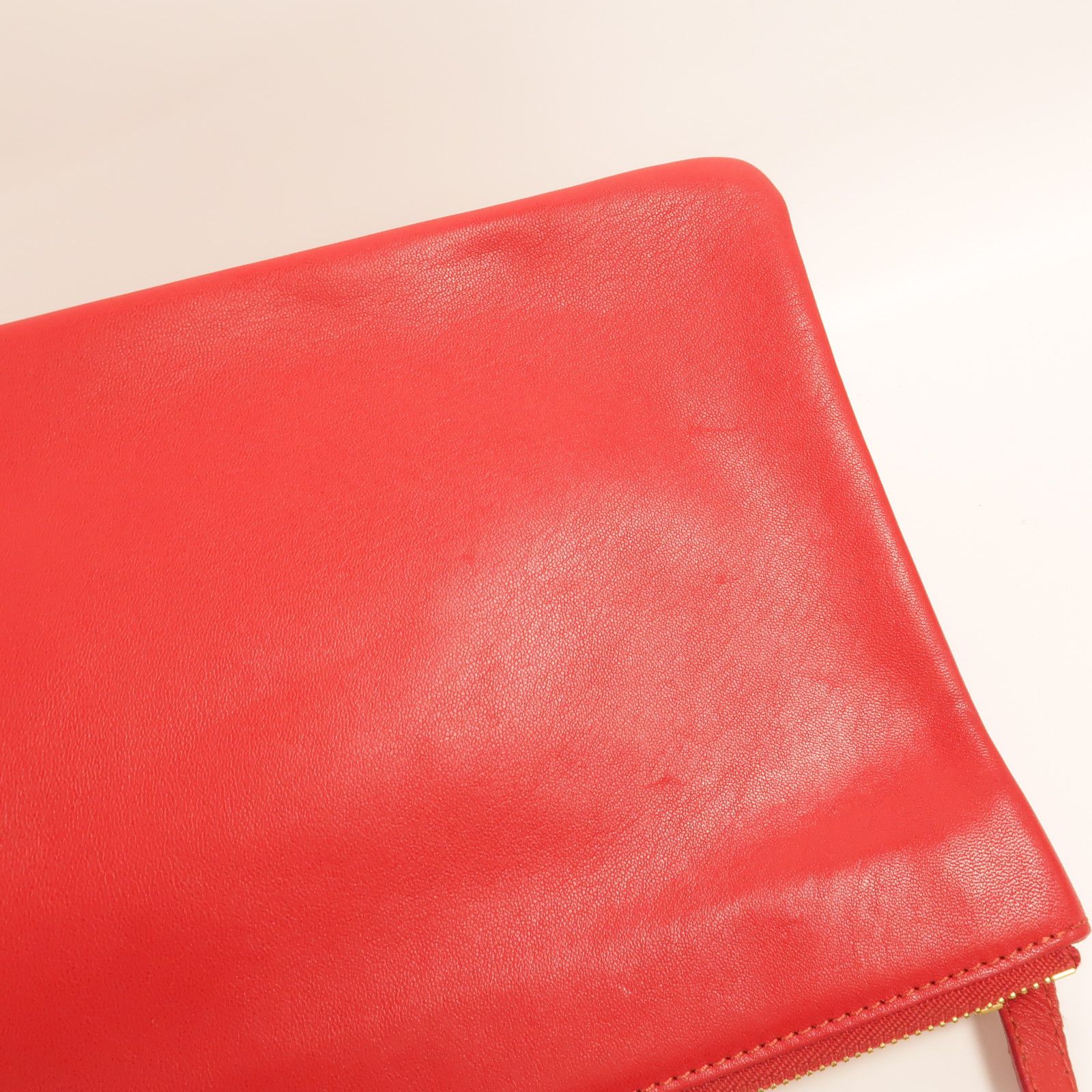 Sheepskin Leather Trio Large Shoulder Bag Red Lambskin (sheep Leather) — view 15