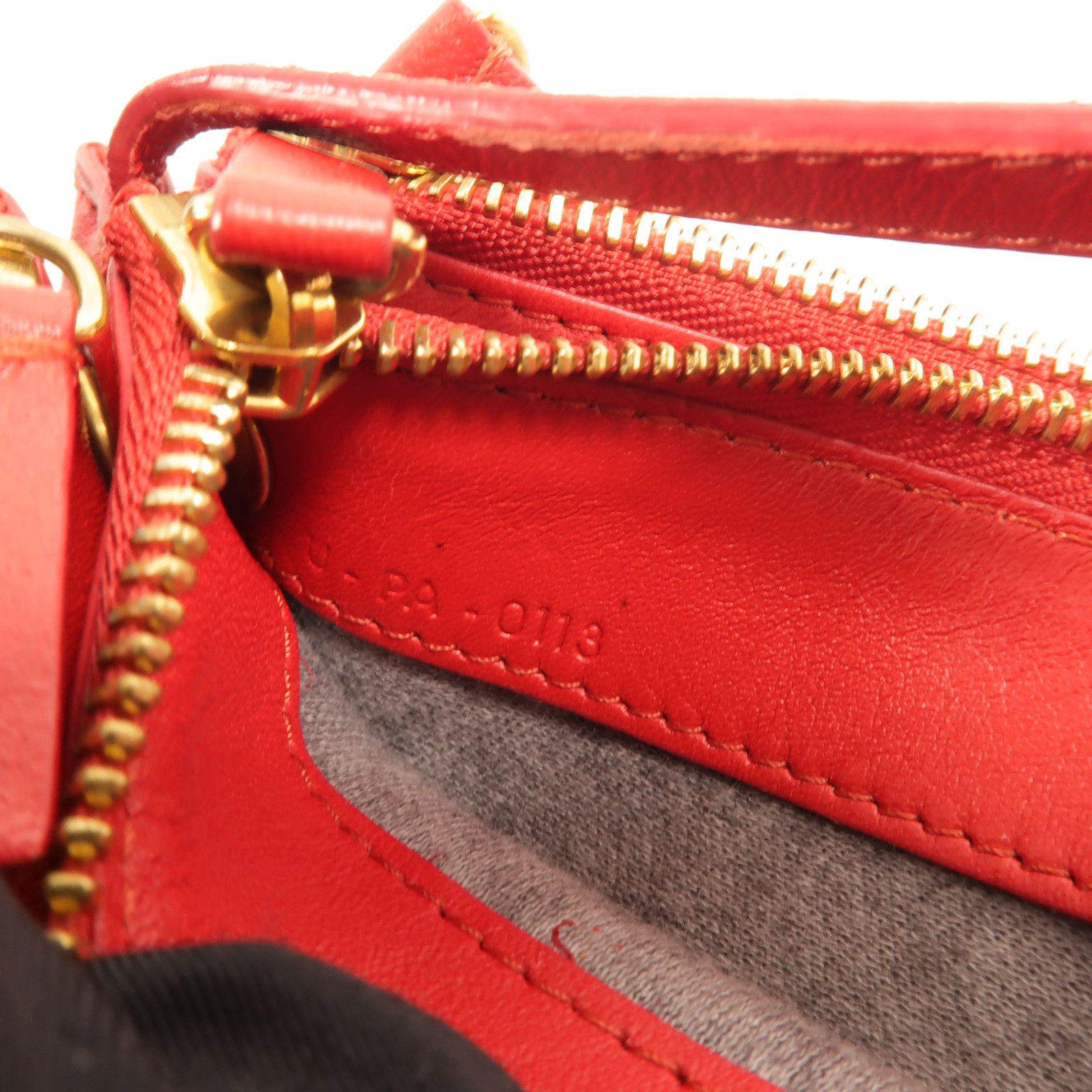 Sheepskin Leather Trio Large Shoulder Bag Red Lambskin (sheep Leather) — view 9