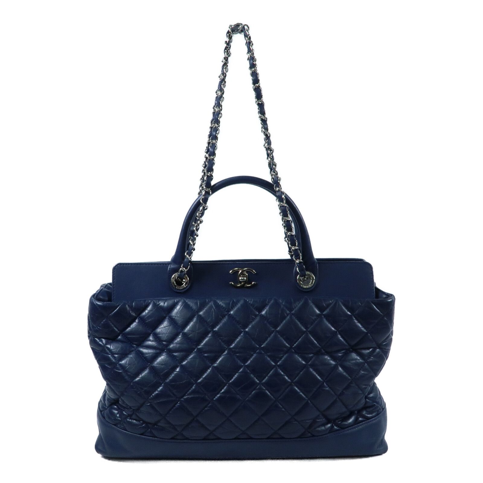 Navy Quilted Portobello Tote