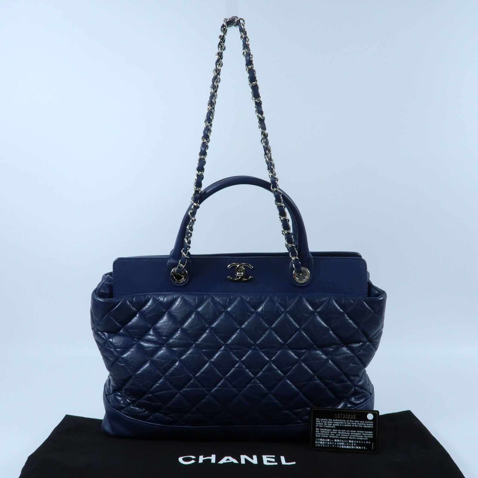 Navy Quilted Portobello Tote — view 15