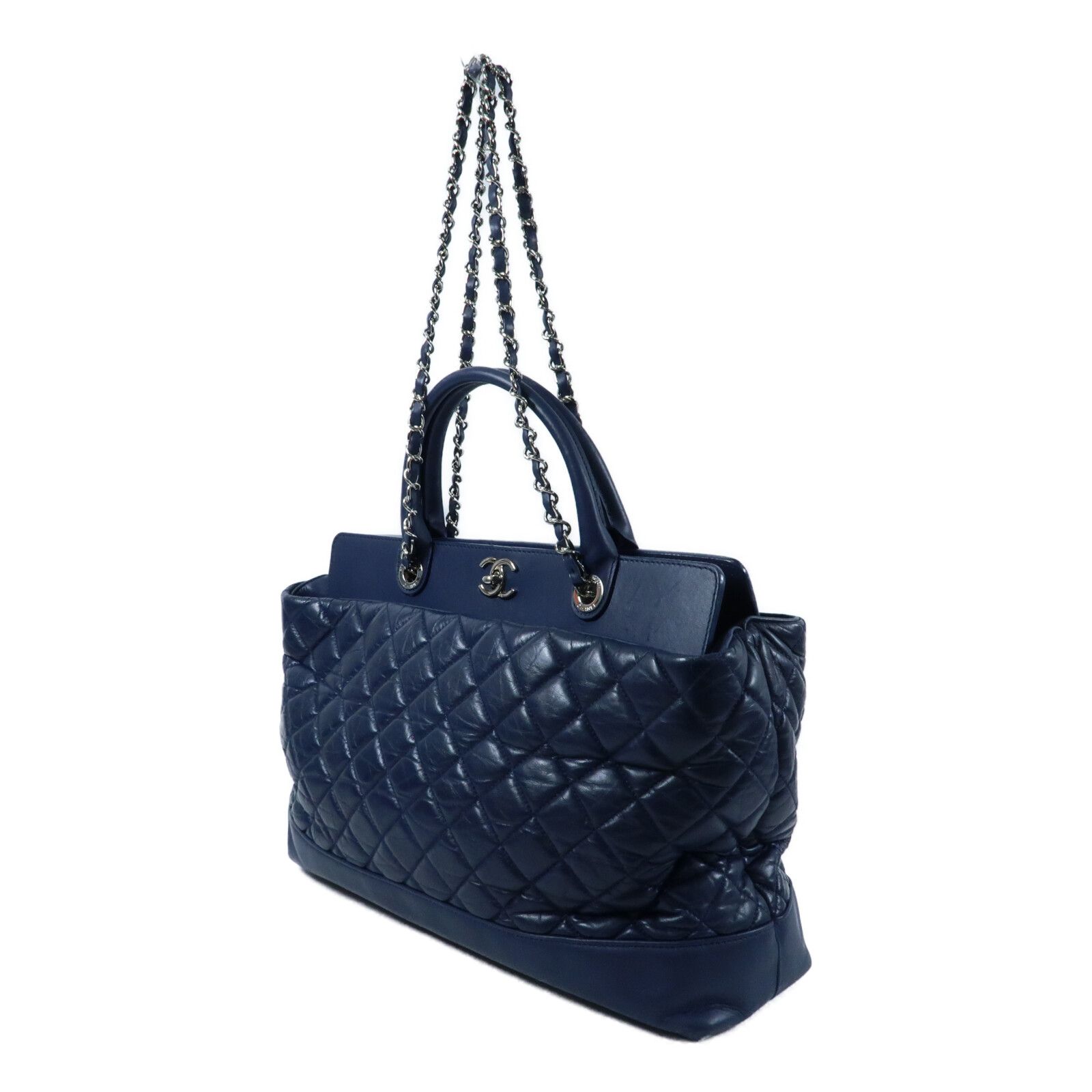 Navy Quilted Portobello Tote — view 3