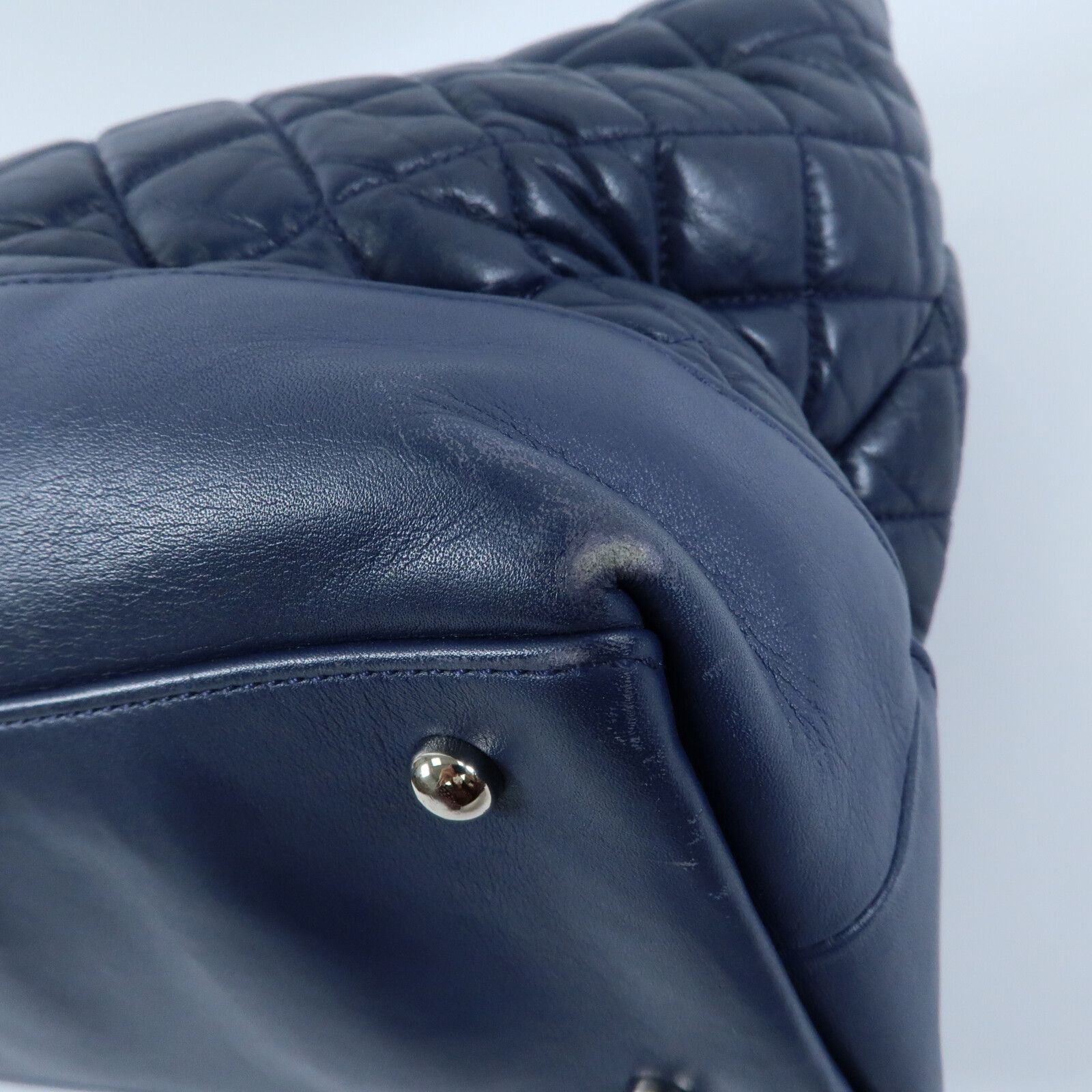 Navy Quilted Portobello Tote — view 6
