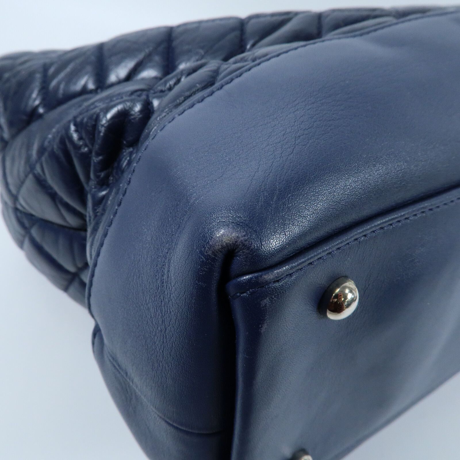 Navy Quilted Portobello Tote — view 7