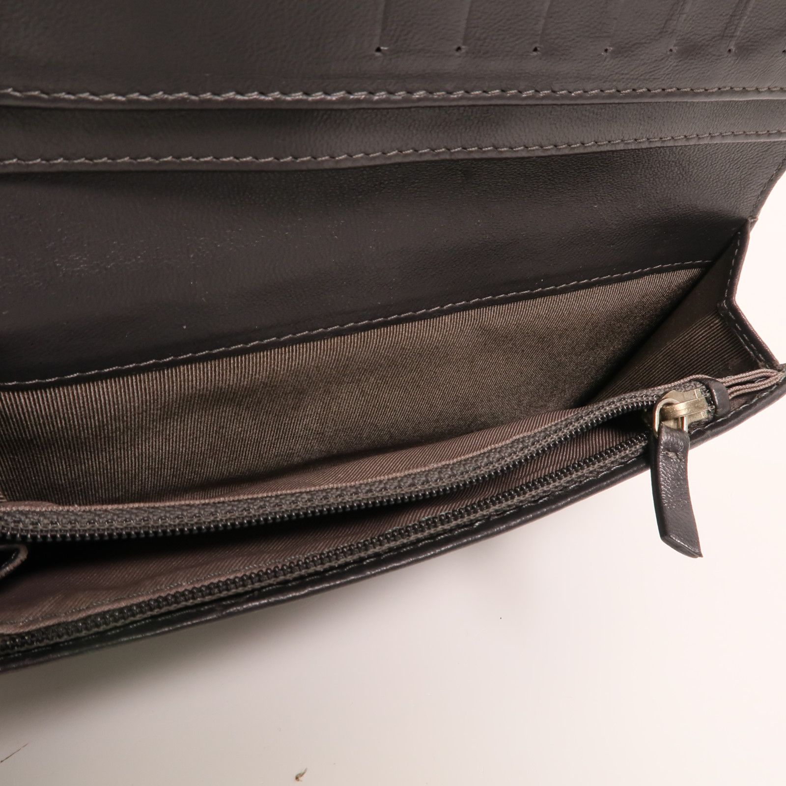 Grey Quilted Lambskin Yen Wallet — view 15