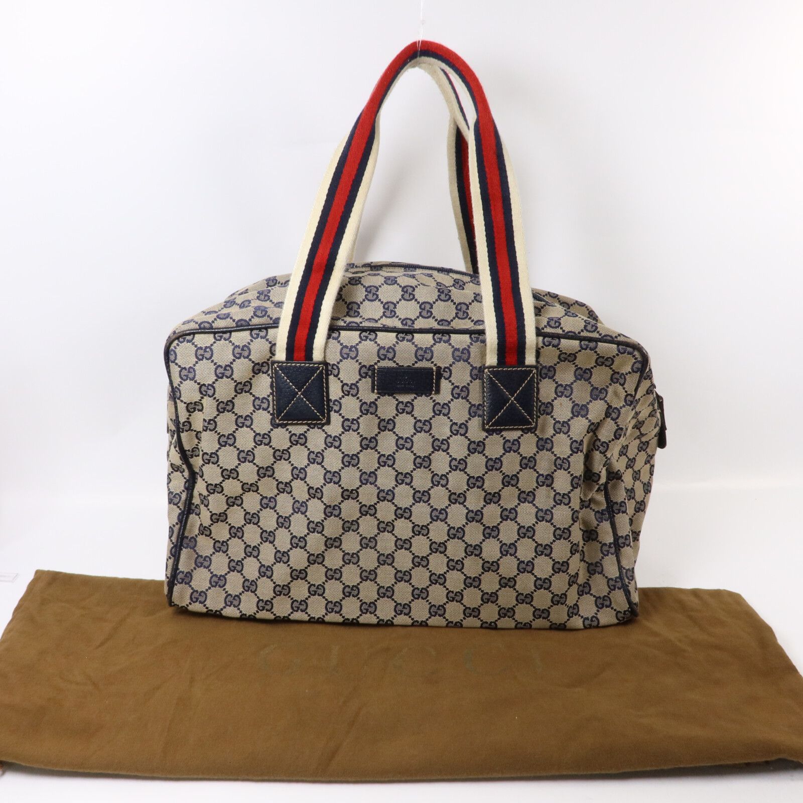 Navy Blue Web Canvas Travel Bag — view 9