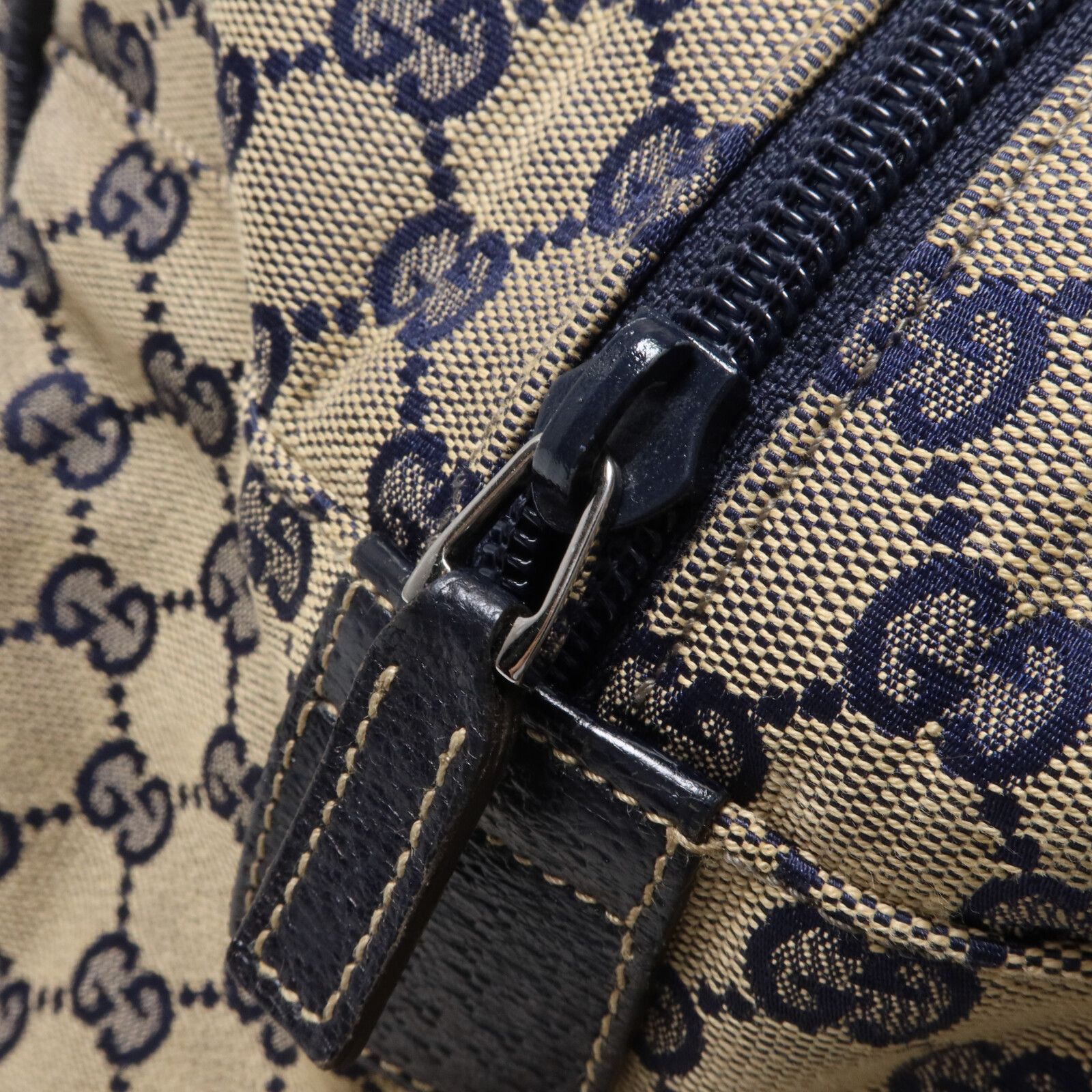 Navy Blue Web Canvas Travel Bag — view 10