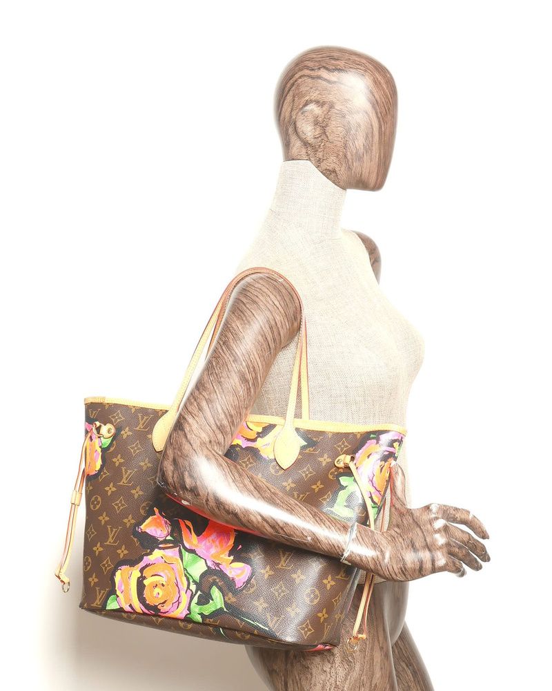 Stephen Sprouse Monogram Rose Neverfull MM Tote Bag — view 12