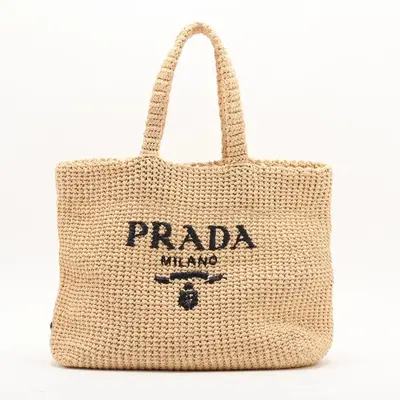 Yarn Raffia Embroidered Tote