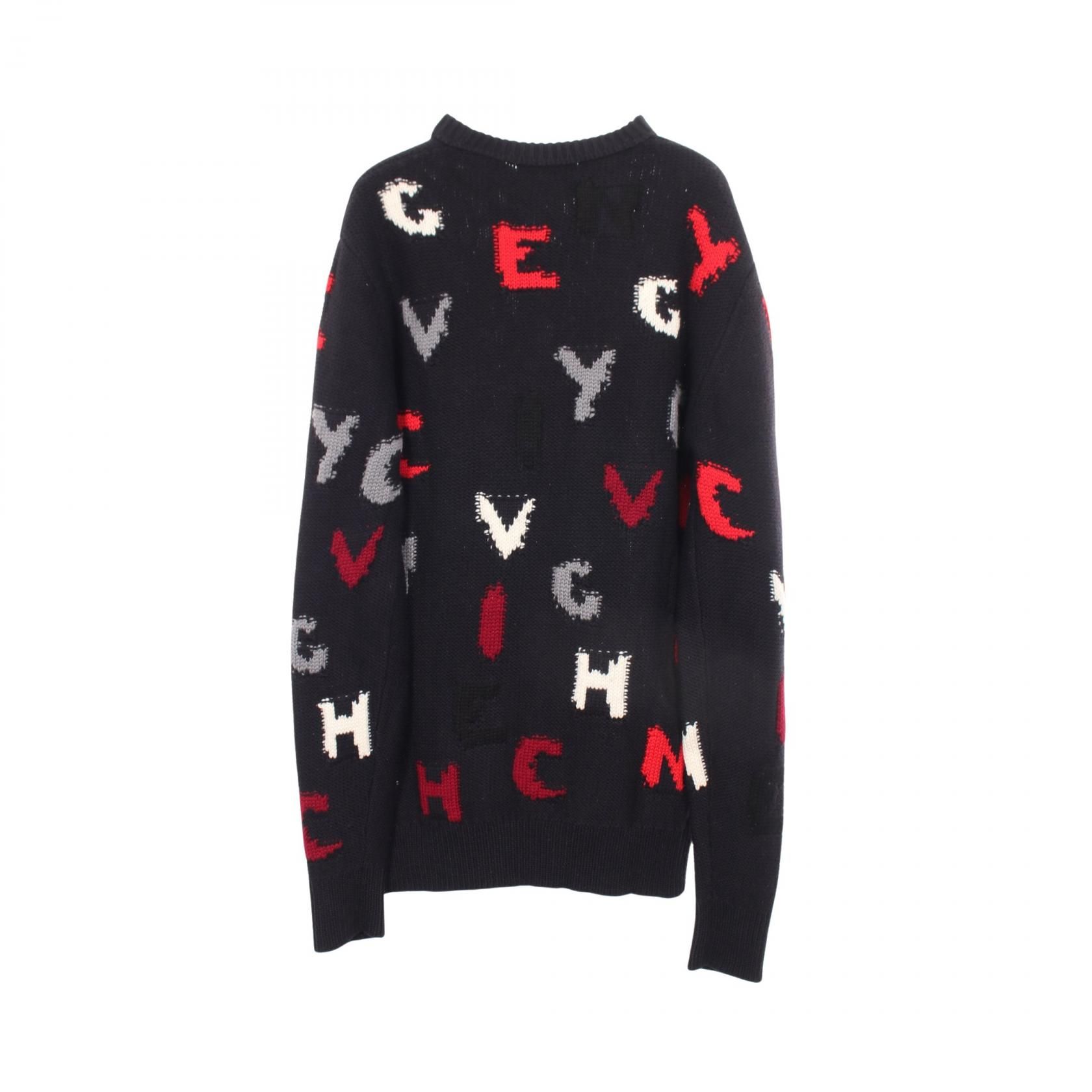 Logo-Intarsia Wool Knit Crewneck Sweater SZ S — view 2