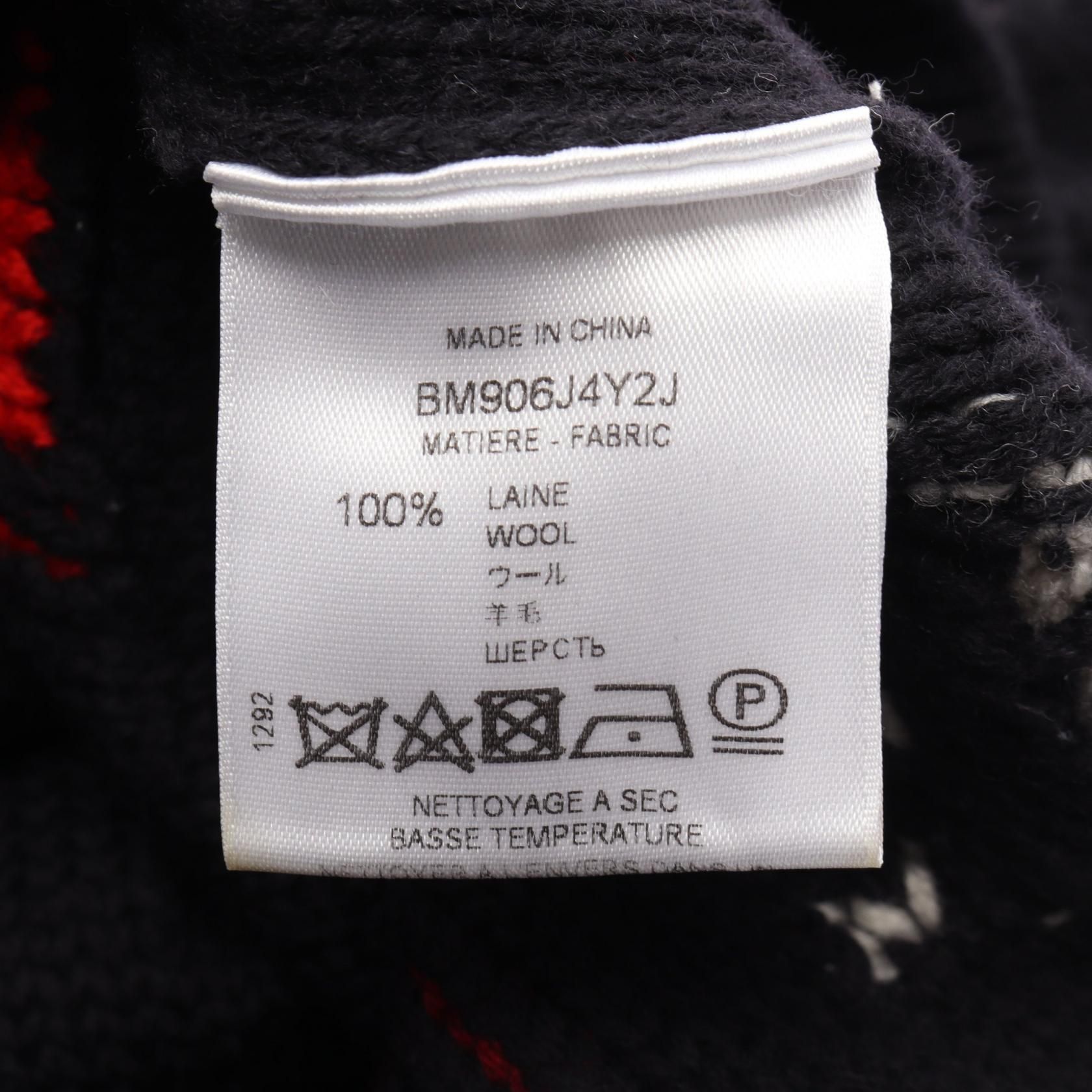 Logo-Intarsia Wool Knit Crewneck Sweater SZ S — view 4
