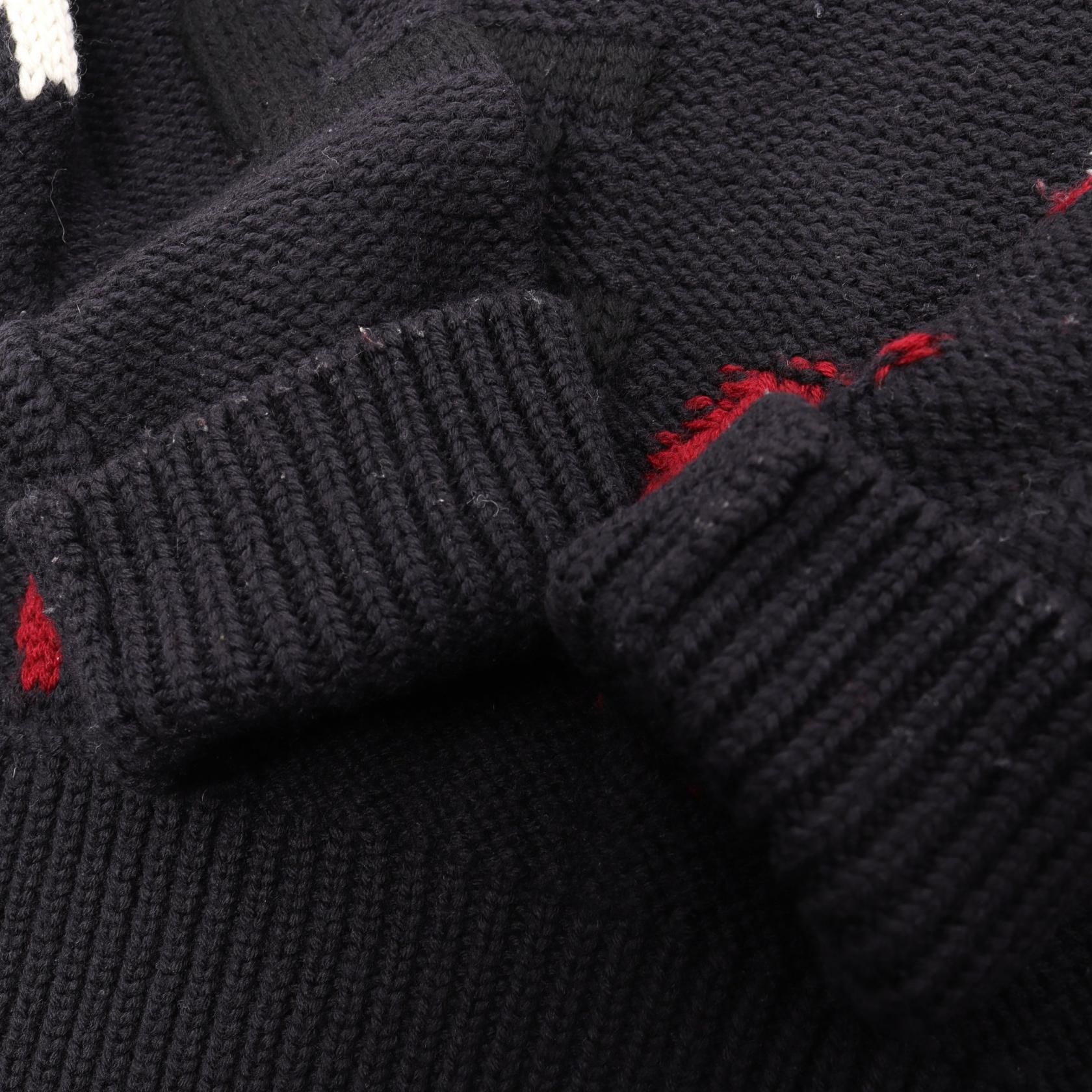 Logo-Intarsia Wool Knit Crewneck Sweater SZ S — view 6