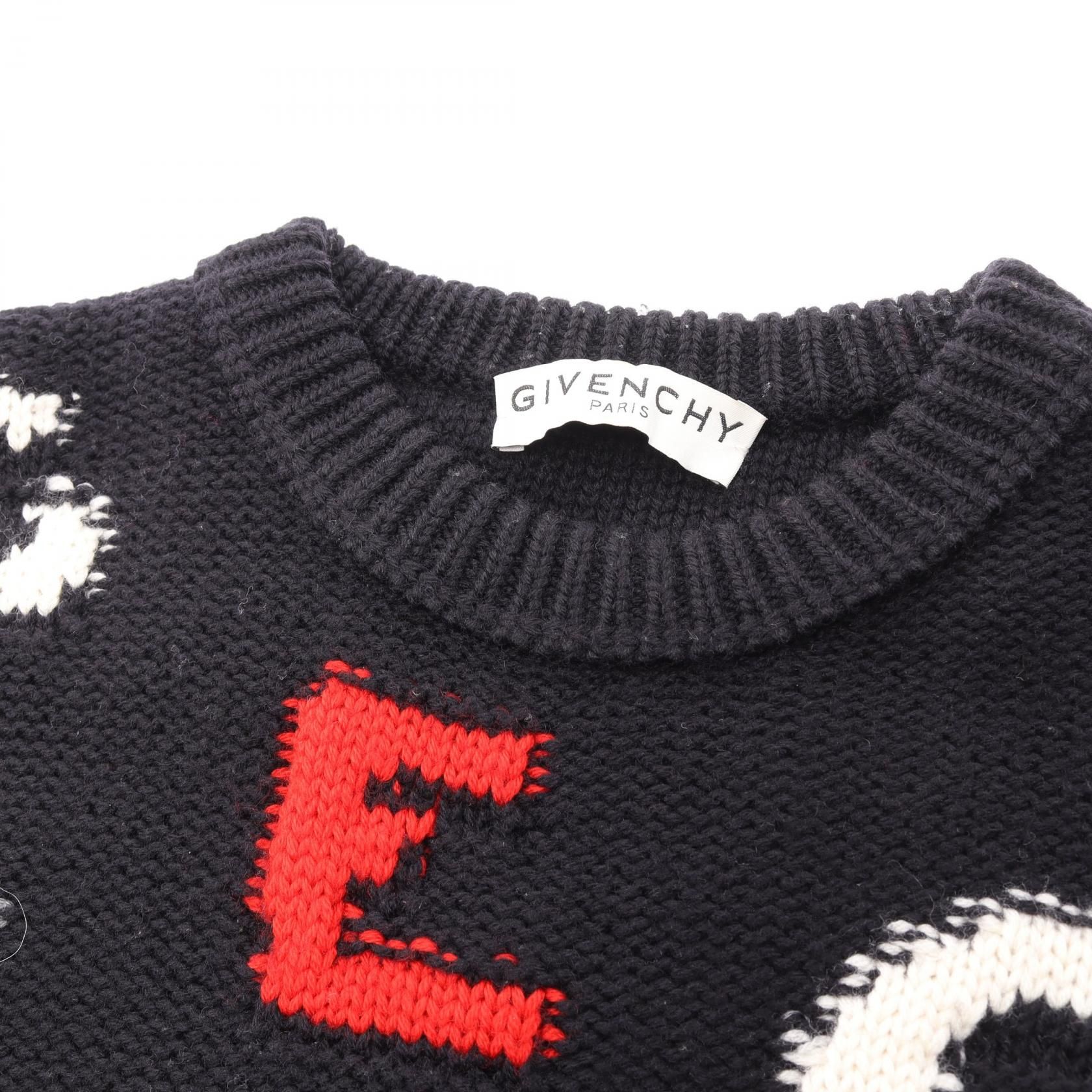 Logo-Intarsia Wool Knit Crewneck Sweater SZ S — view 7
