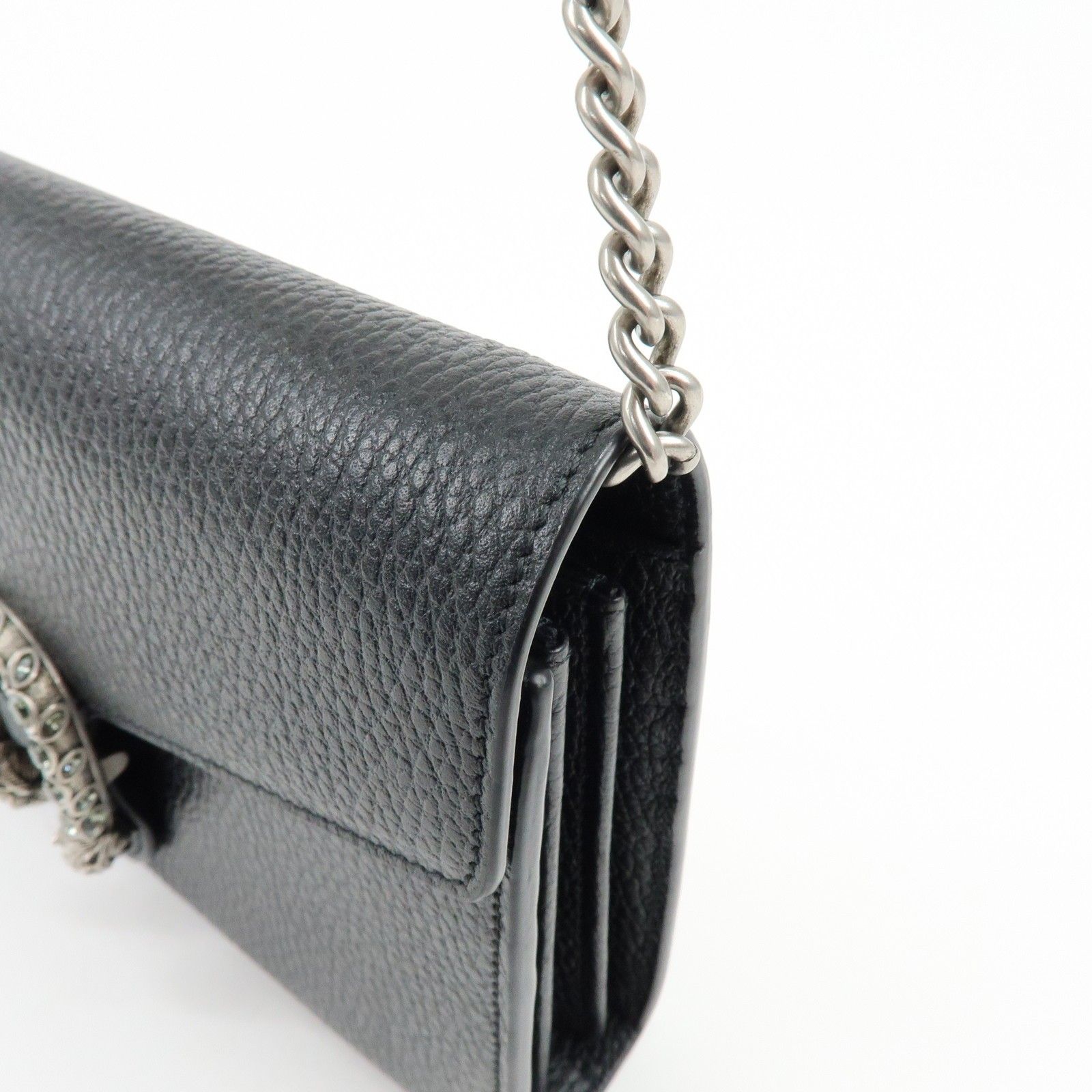 Dionysus Leather Chain Wallet Shoulder Bag Black 401231 — view 11