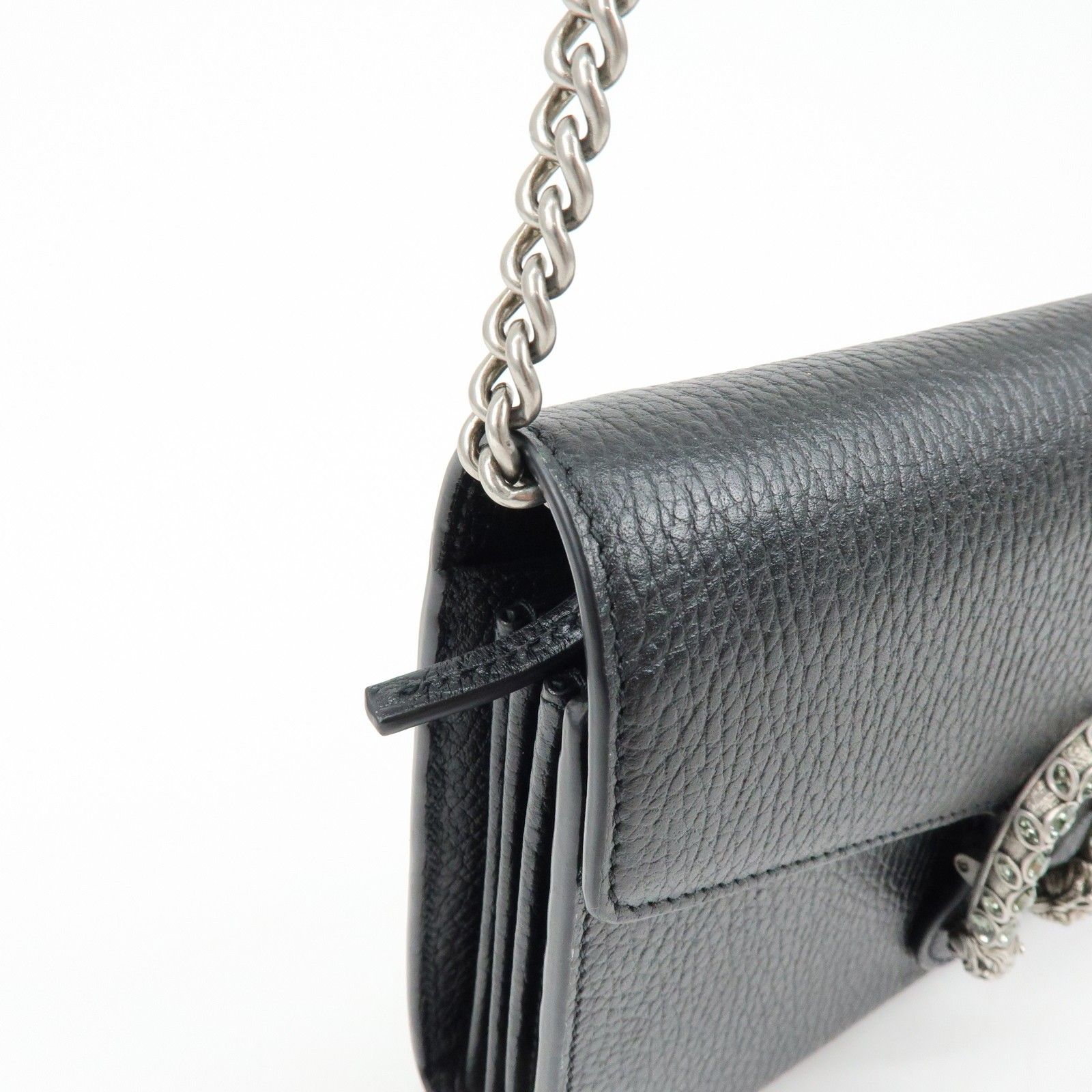 Dionysus Leather Chain Wallet Shoulder Bag Black 401231 — view 12