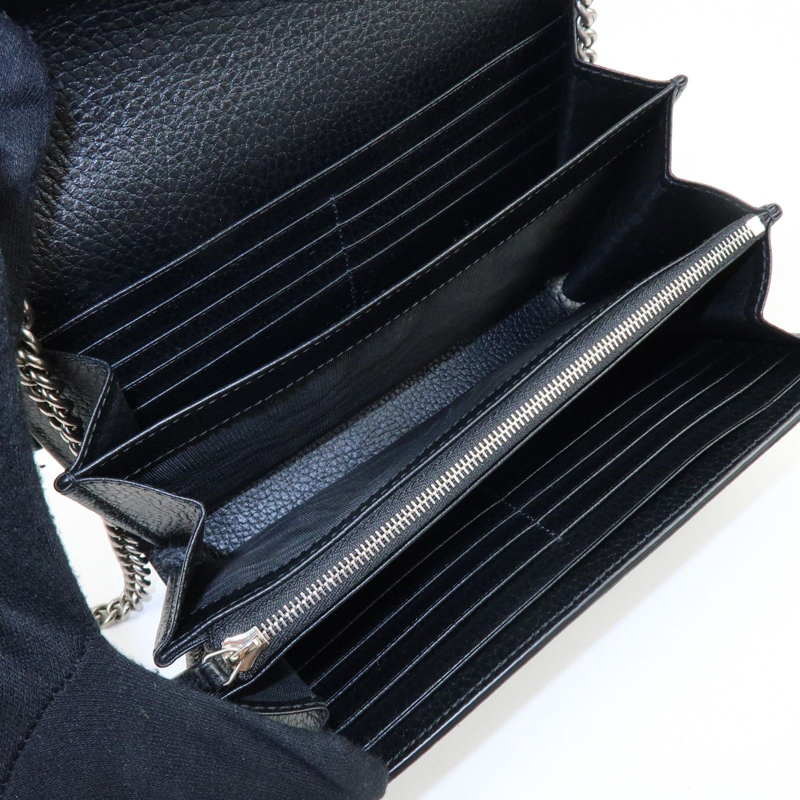 Dionysus Leather Chain Wallet Shoulder Bag Black 401231 — view 14