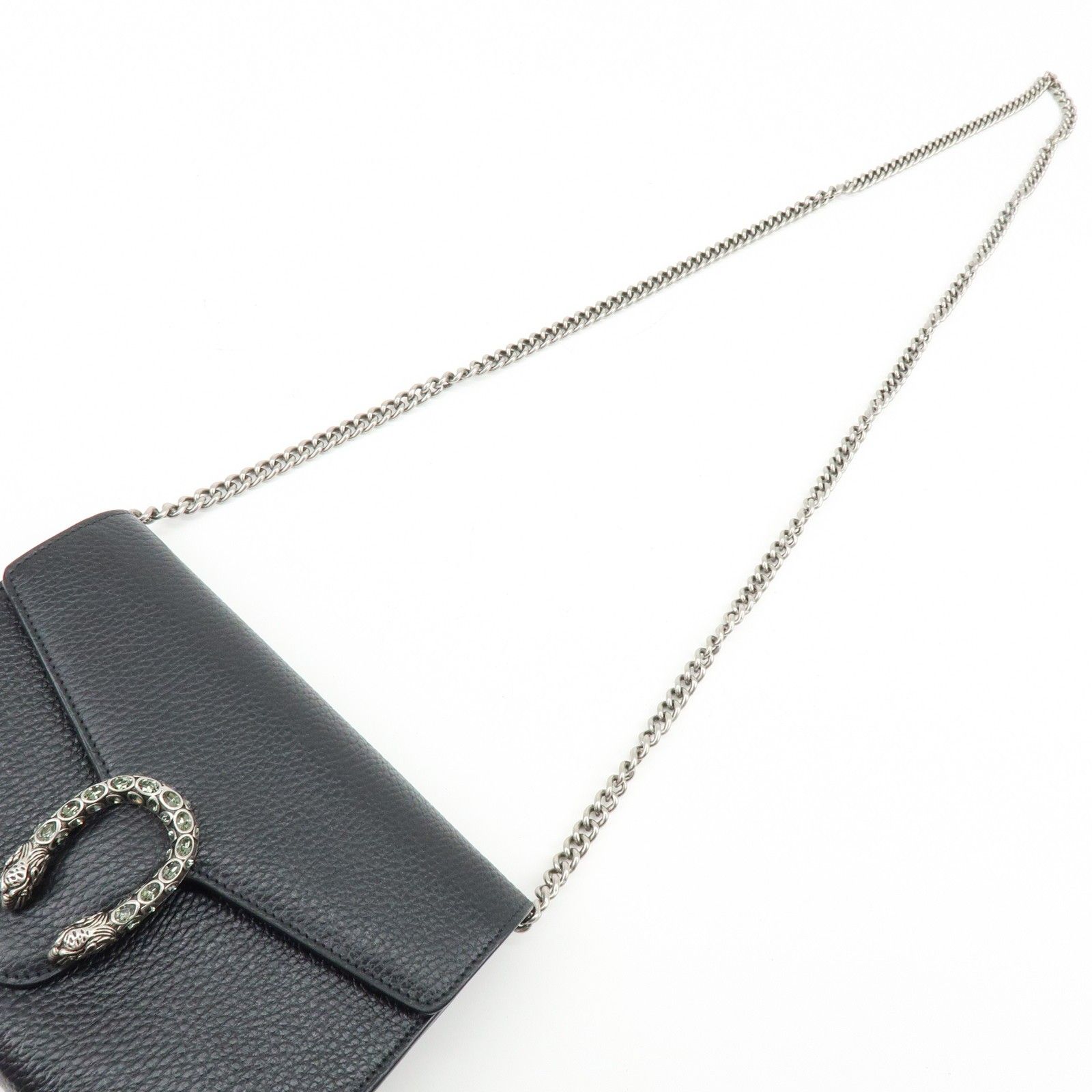 Dionysus Leather Chain Wallet Shoulder Bag Black 401231 — view 6