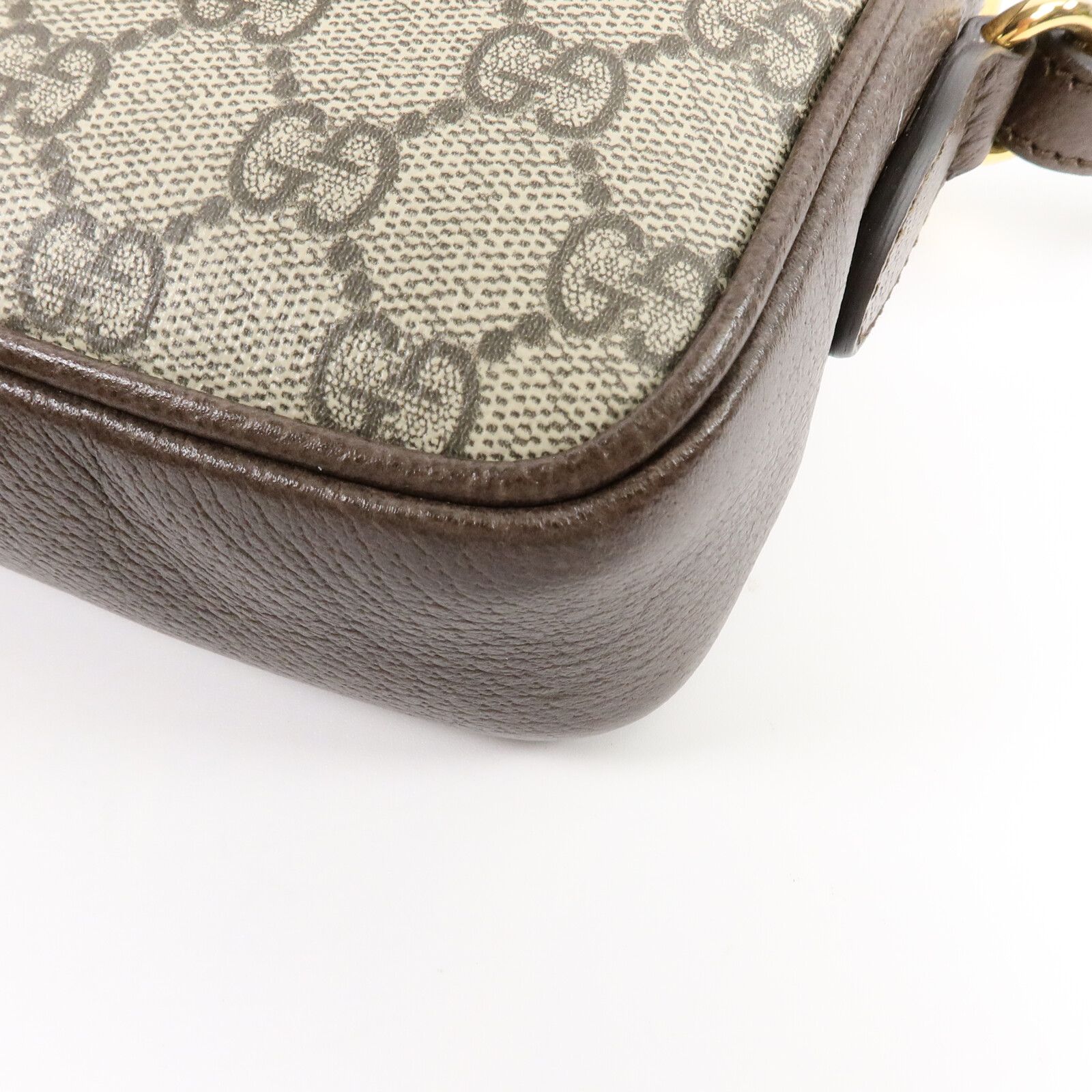 GG Supreme Monogram Textured Dollar Calfskin Web Studded Mini Ophidia Flap Shoulder Bag — view 11