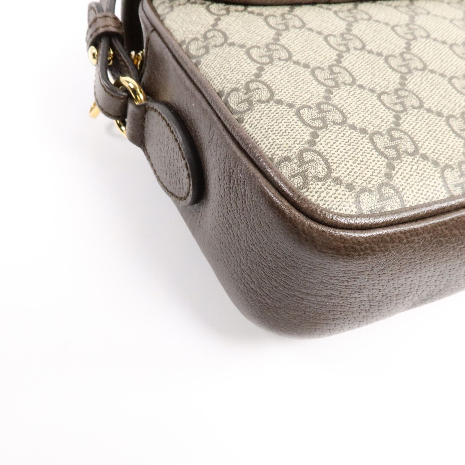 GG Supreme Monogram Textured Dollar Calfskin Web Studded Mini Ophidia Flap Shoulder Bag — view 14
