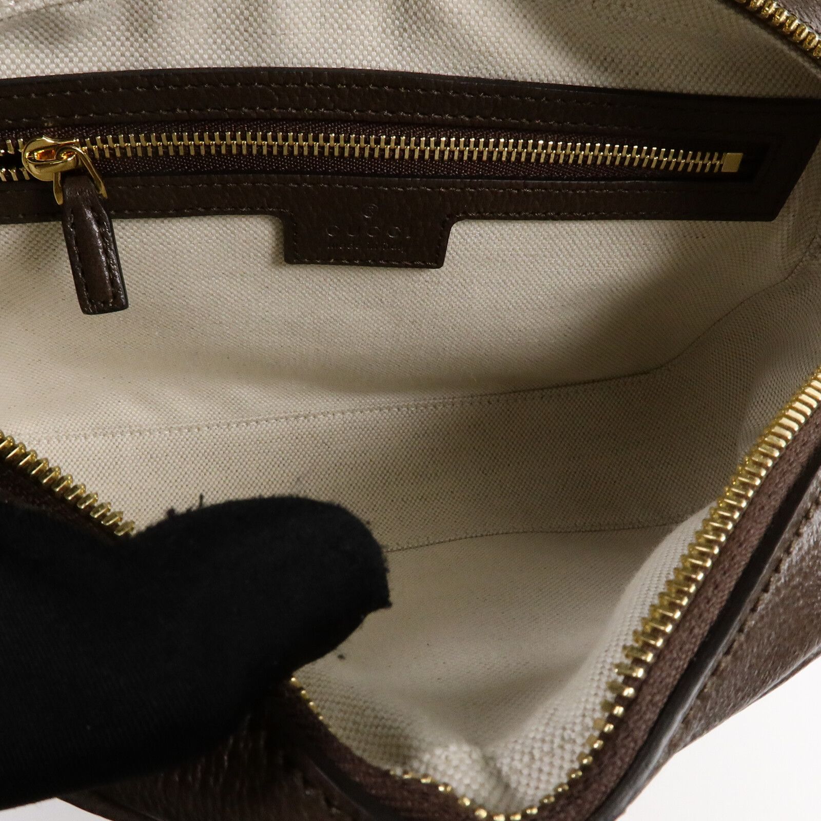 GG Supreme Monogram Textured Dollar Calfskin Web Studded Mini Ophidia Flap Shoulder Bag — view 5