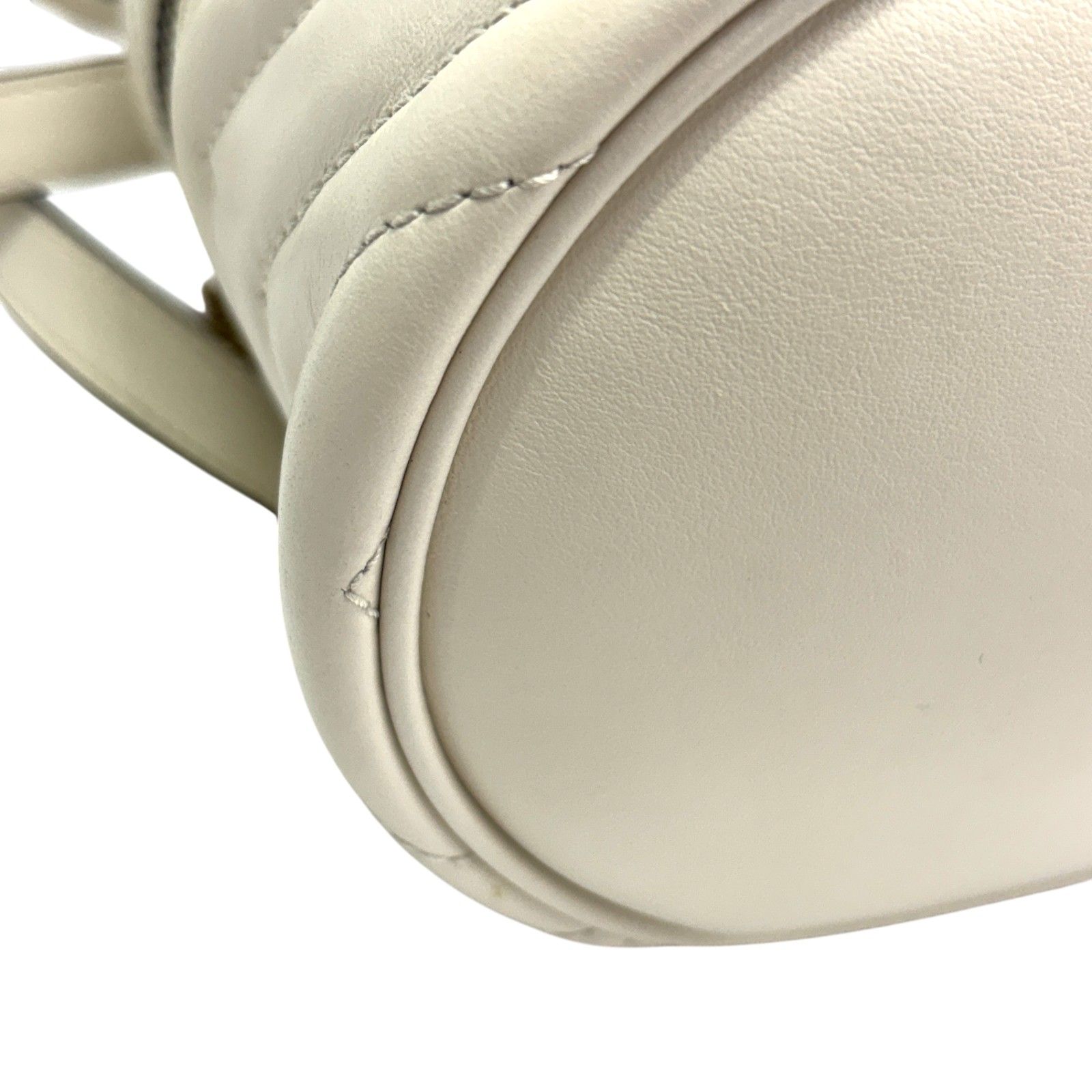 Gg Marmont Mini Round Backpack White Matelasse Leather 598594 — view 11