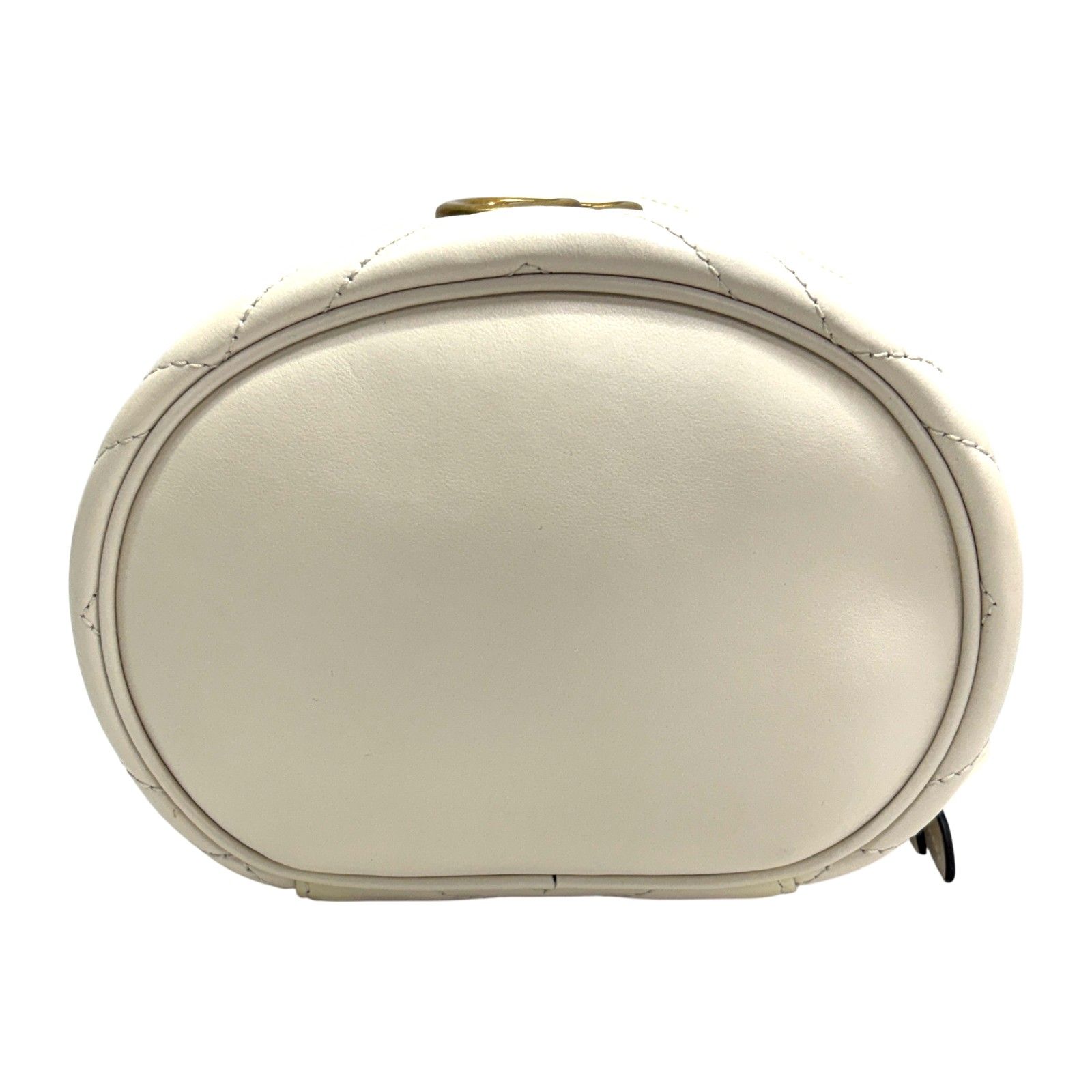 Gg Marmont Mini Round Backpack White Matelasse Leather 598594 — view 4