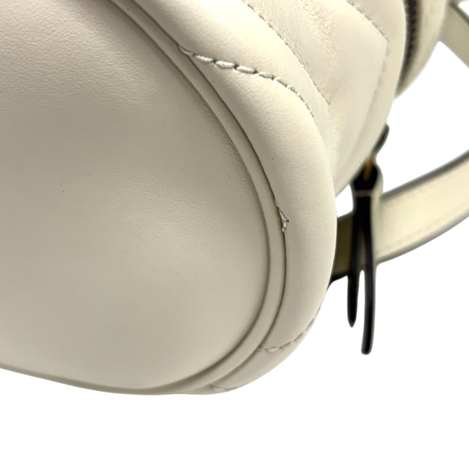 Gg Marmont Mini Round Backpack White Matelasse Leather 598594 — view 10