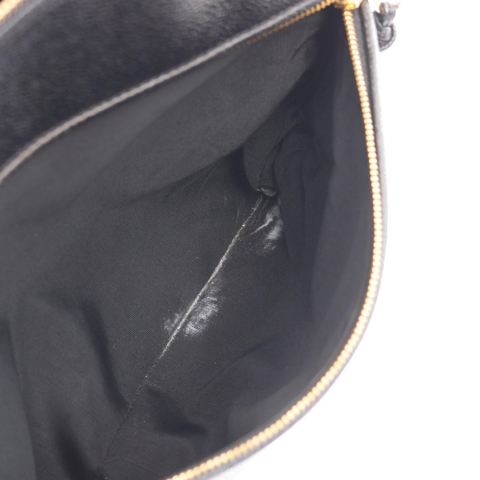 Black Coco Mark Shoulder Bag Grained Calfskin — view 8