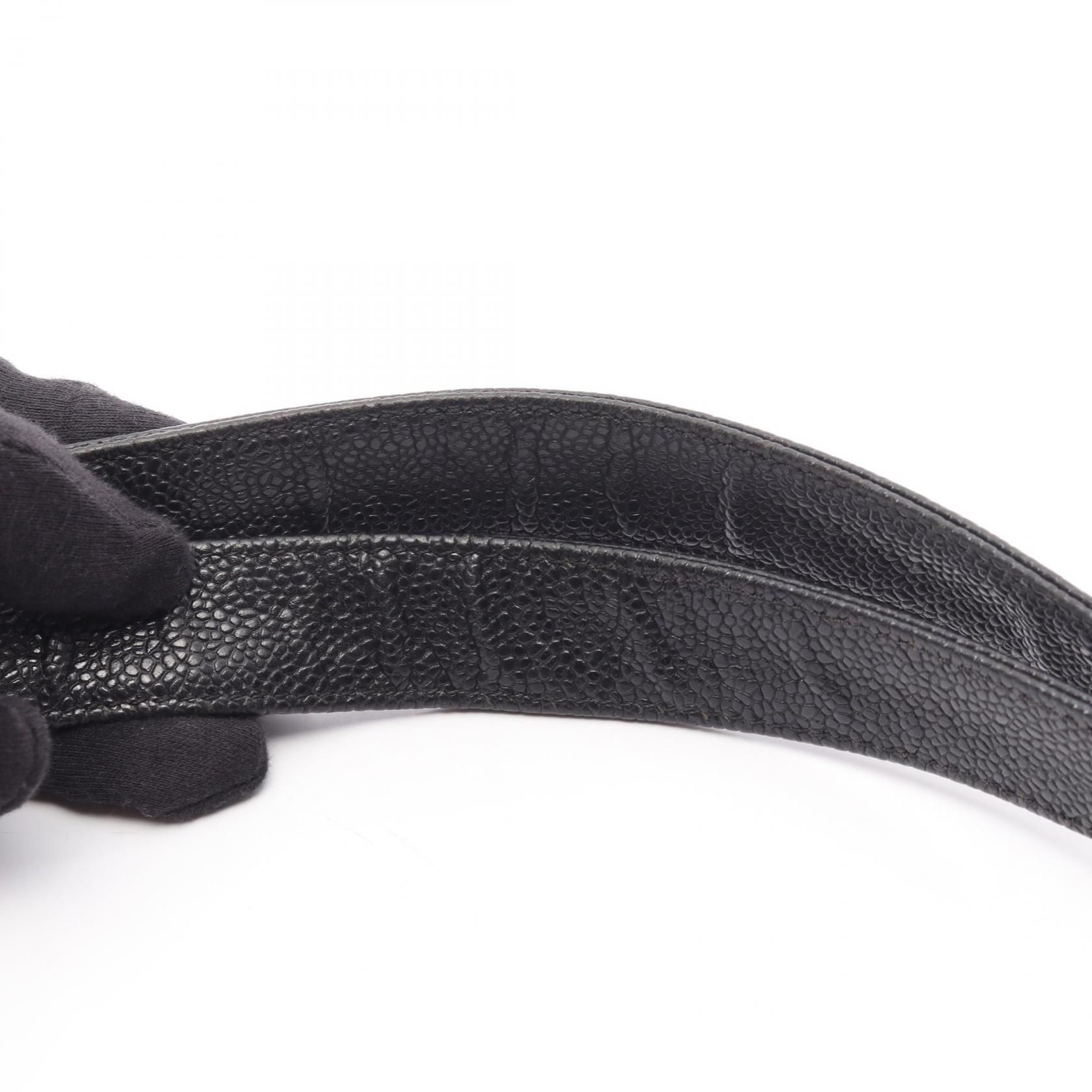 Black Coco Mark Shoulder Bag Grained Calfskin — view 10