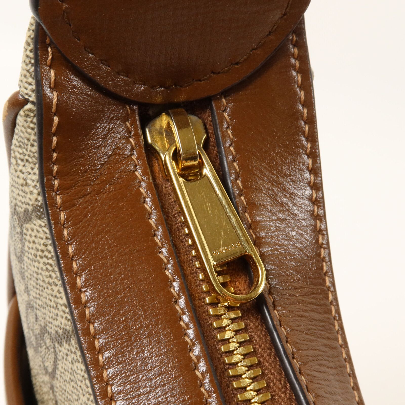 GG Supreme Monogram Azalea Calfskin Mini Retro Interlocking G Half Moon Bag — view 12