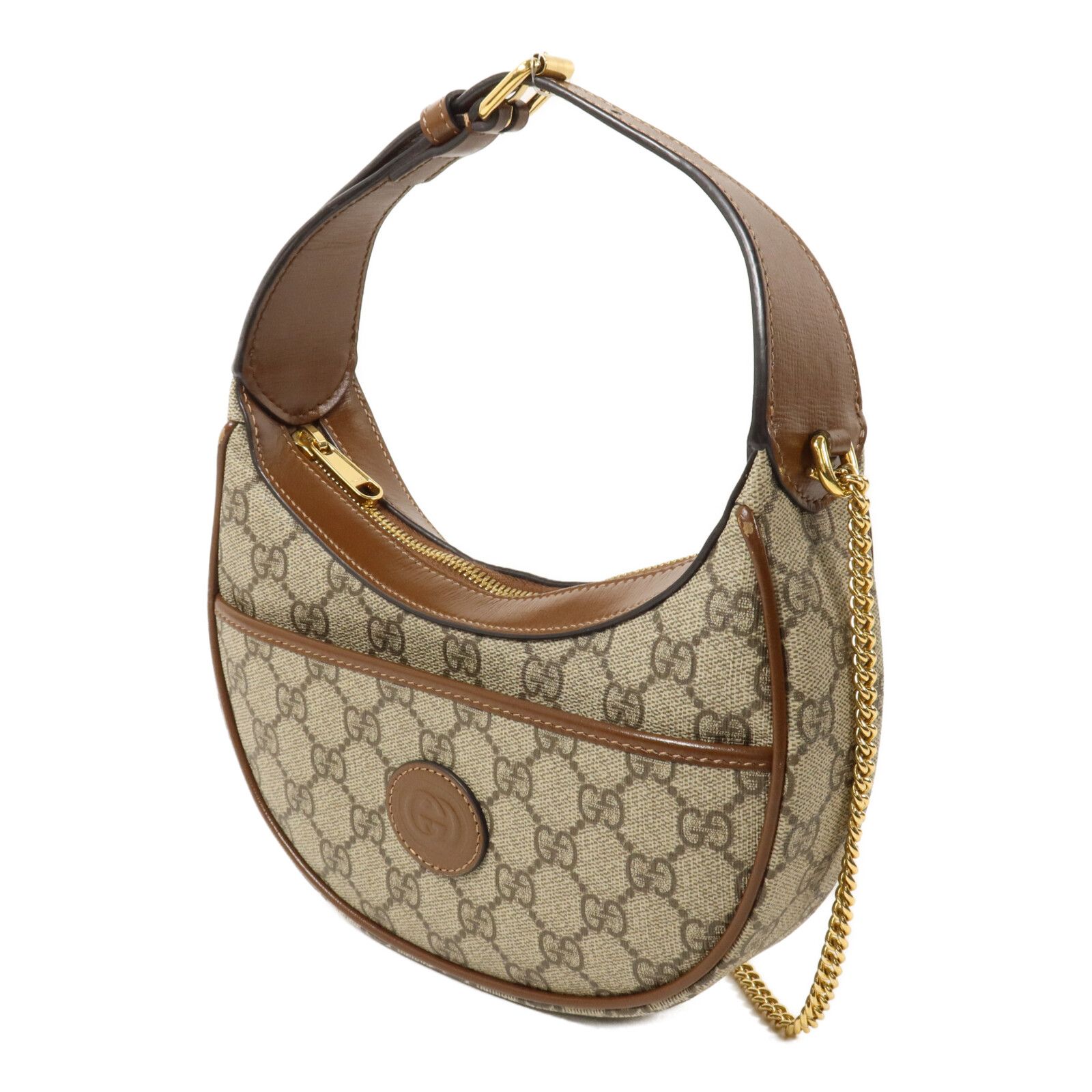 GG Supreme Monogram Azalea Calfskin Mini Retro Interlocking G Half Moon Bag — view 3