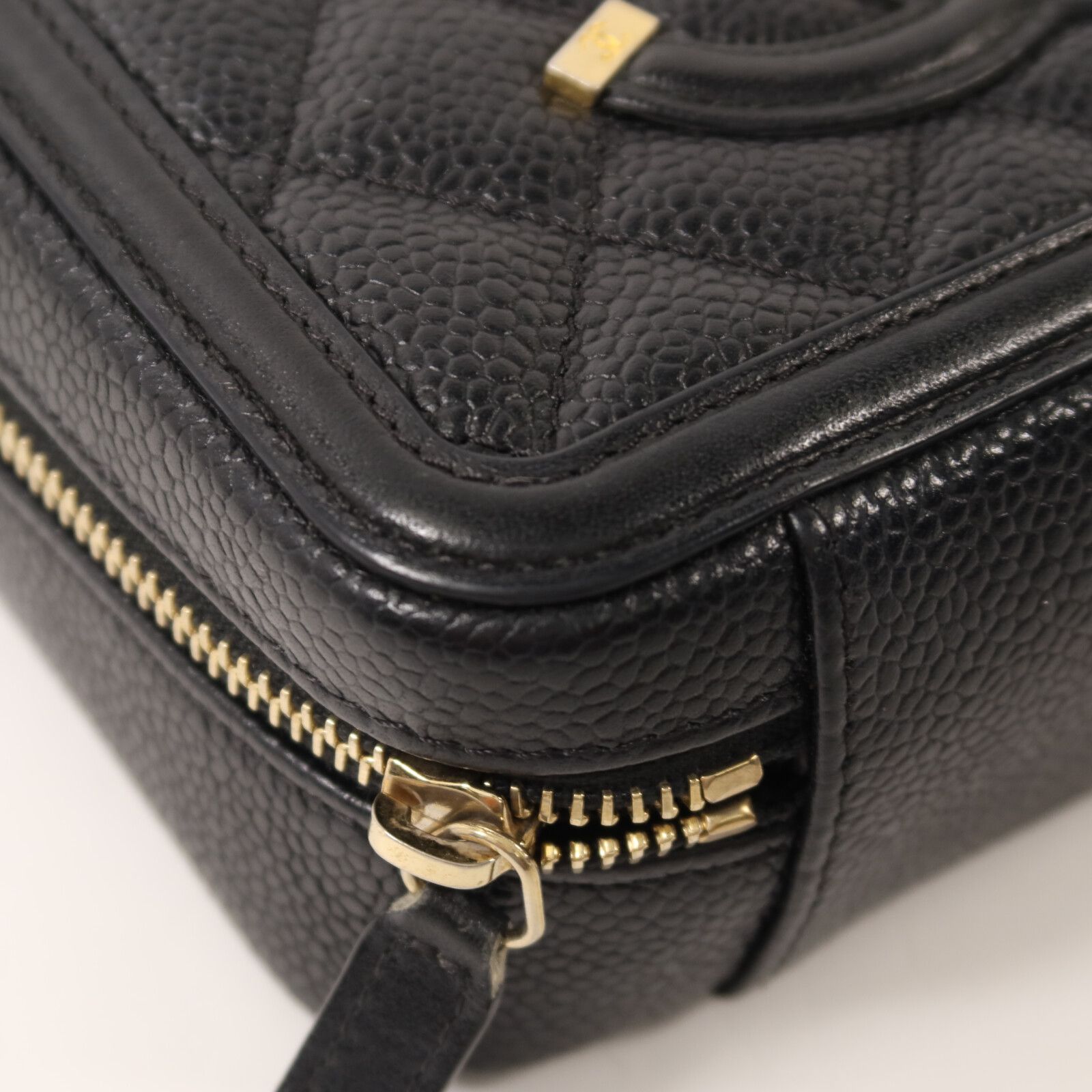 Filigree Vanity Clutch with Chain, Caviar Quilted — view 11