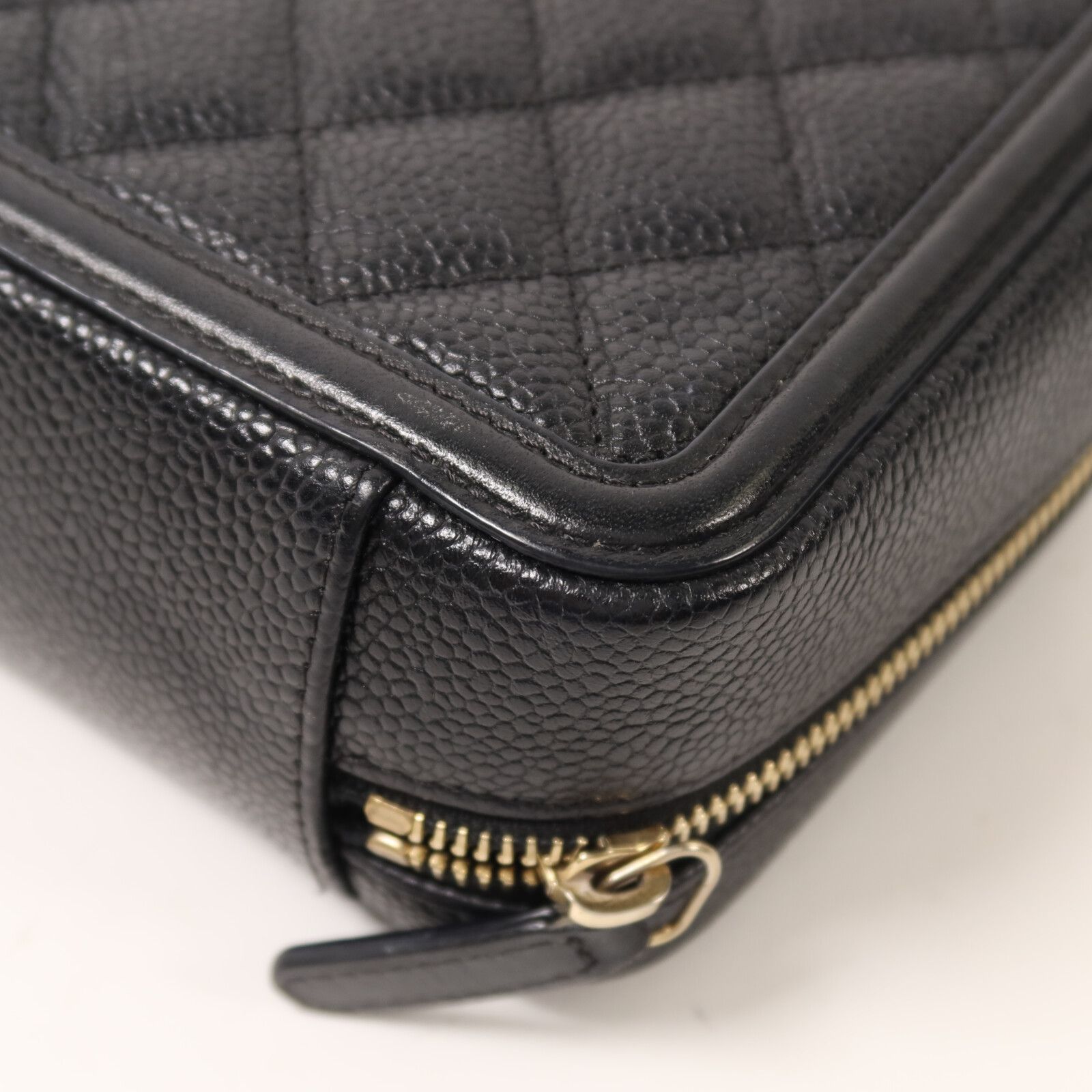 Filigree Vanity Clutch with Chain, Caviar Quilted — view 14